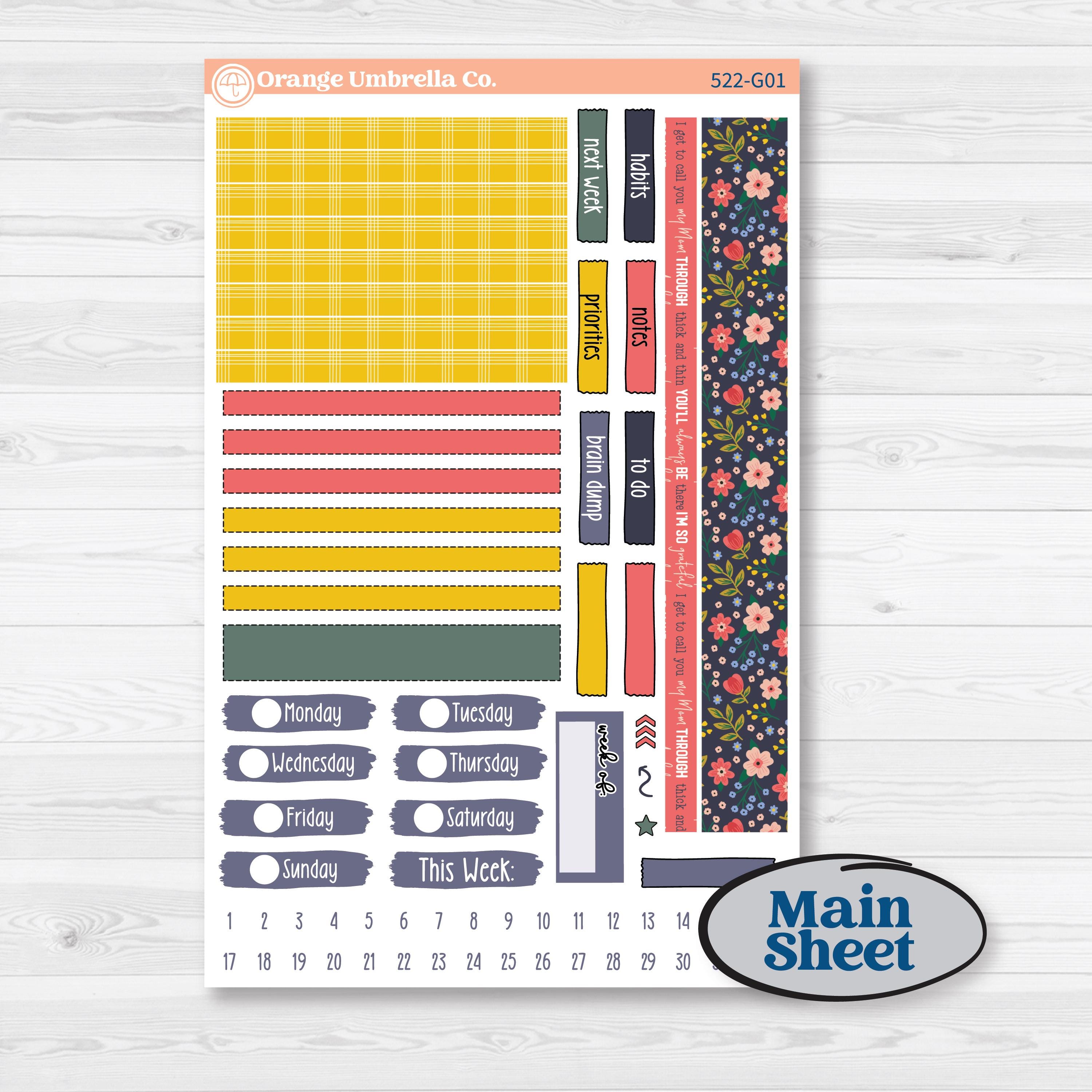 Mother’s Day | Erin Condren Weekly Dashboard Planner Kit Stickers | Best Mom | KIT-522-G