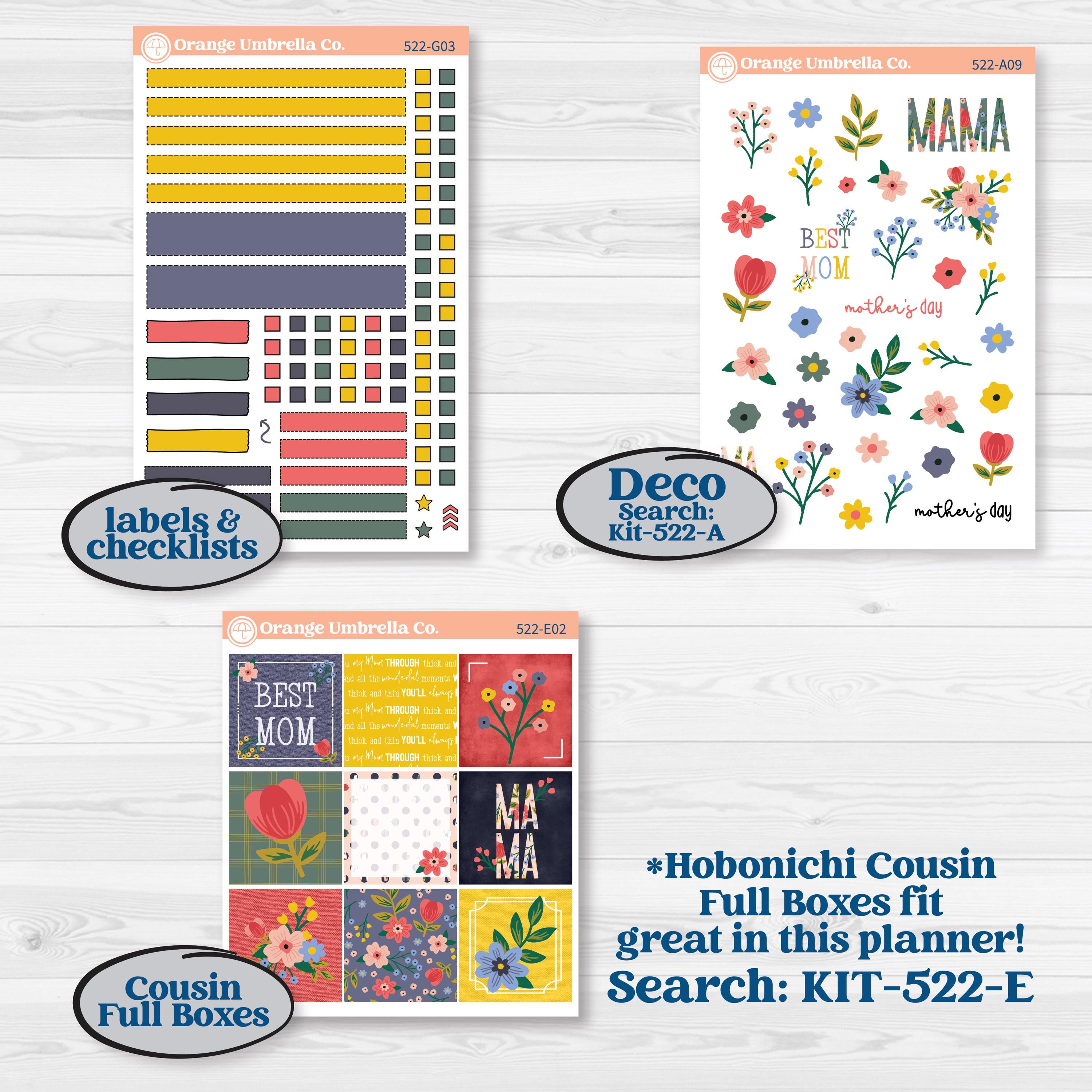 Mother’s Day | Erin Condren Weekly Dashboard Planner Kit Stickers | Best Mom | KIT-522-G