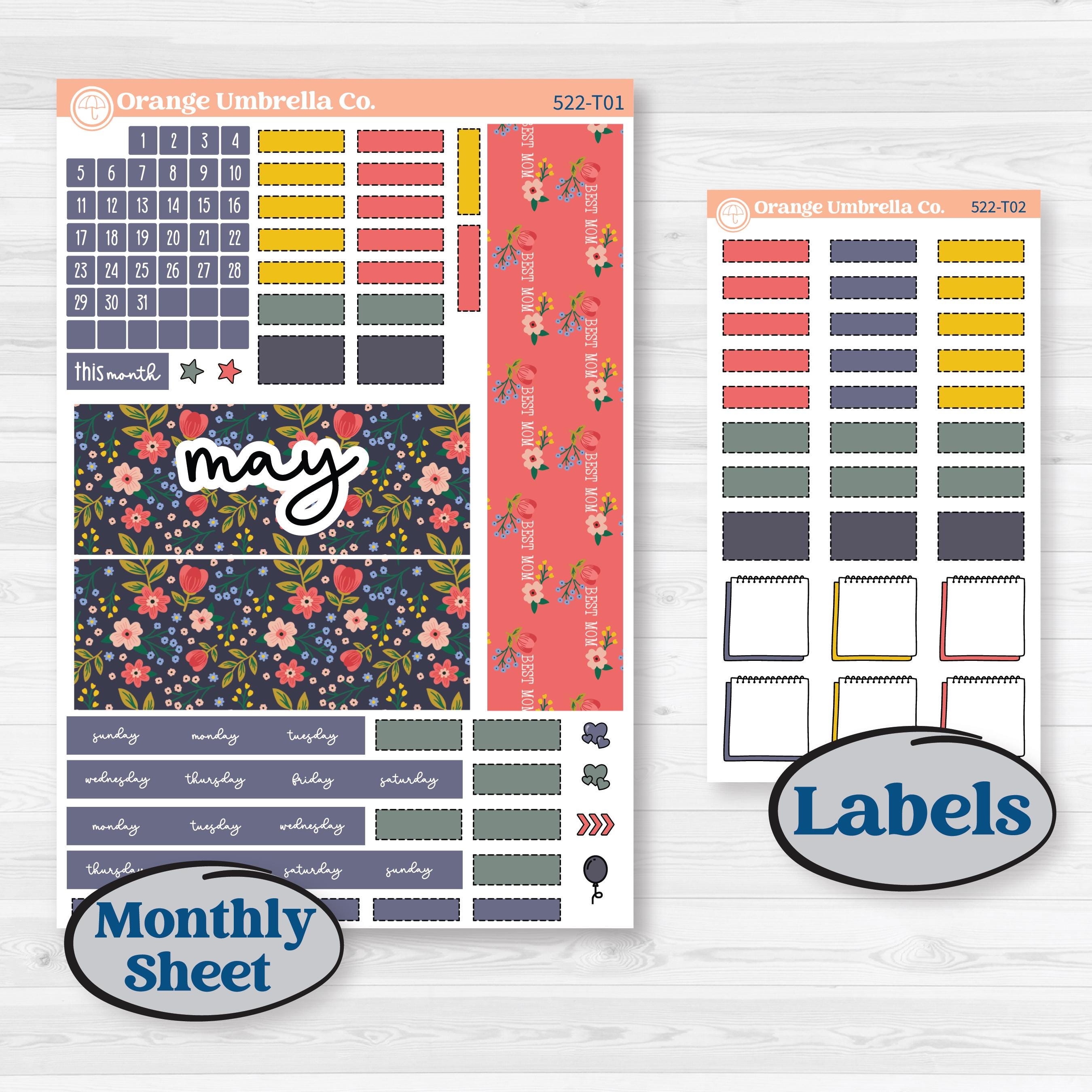 Mother’s Day | Hobonichi Weeks Monthly Planner Kit Stickers | Best Mom | KIT-522-T