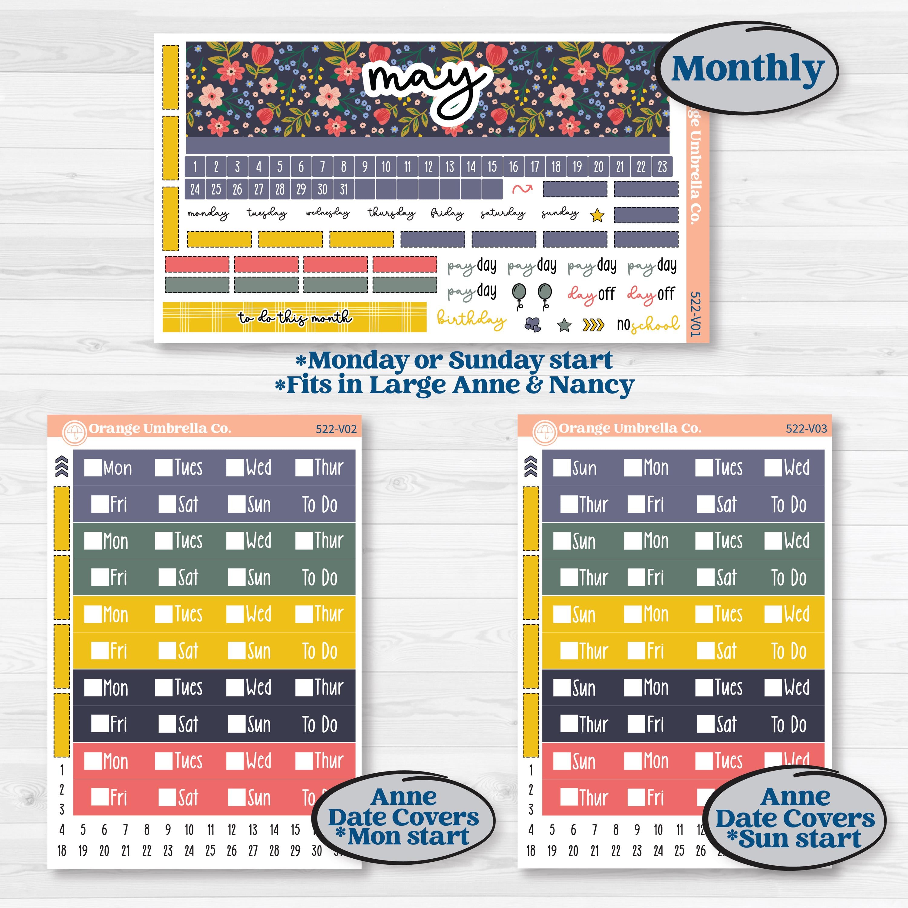 Mother’s Day | Laurel Denise Nancy Large & Anne Large Planner Kit Stickers | Best Mom | KIT-522-V