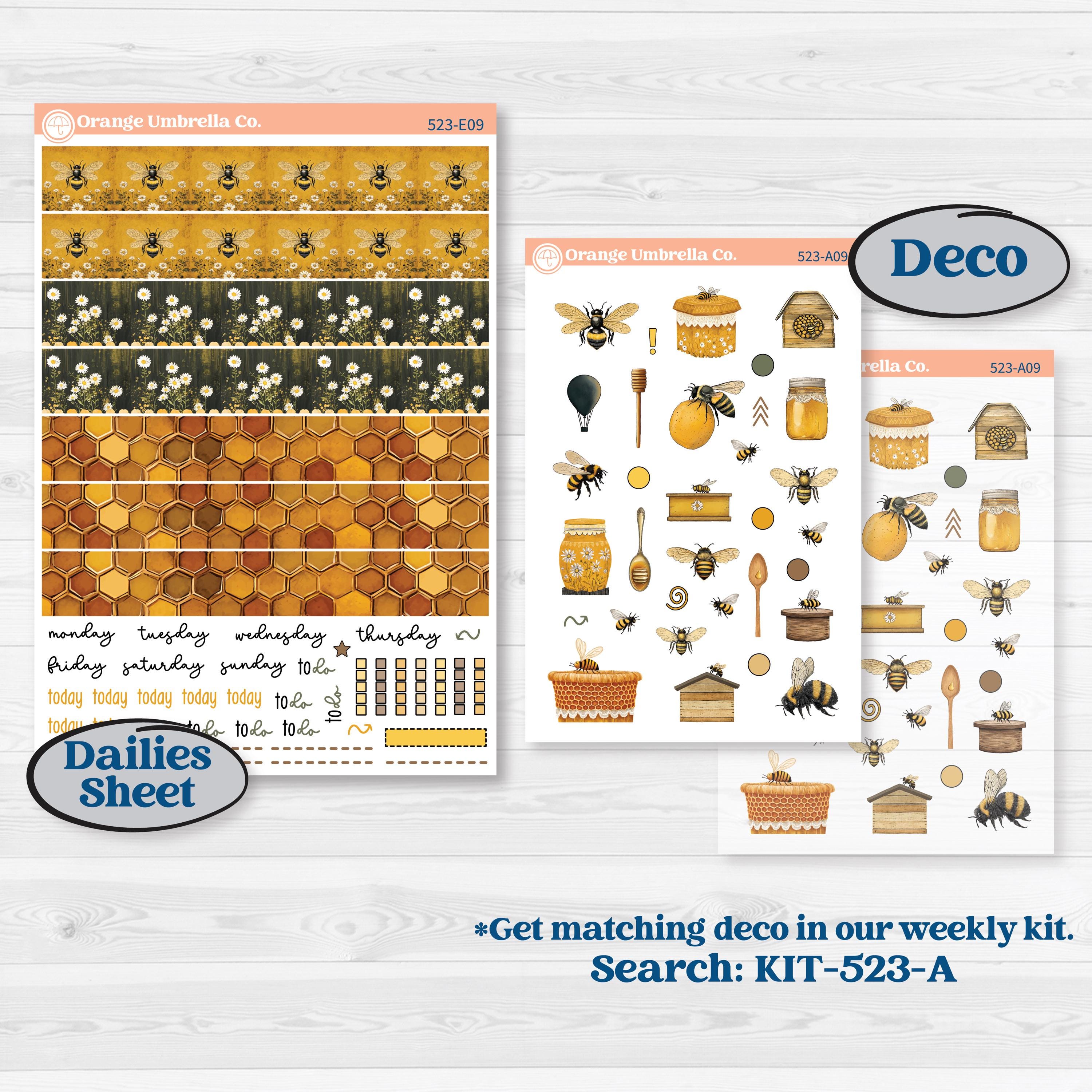 Honeybee Garden | Hobonichi Cousin Weekly & Daily Planner Kit Stickers | Bumble | KIT-523-E