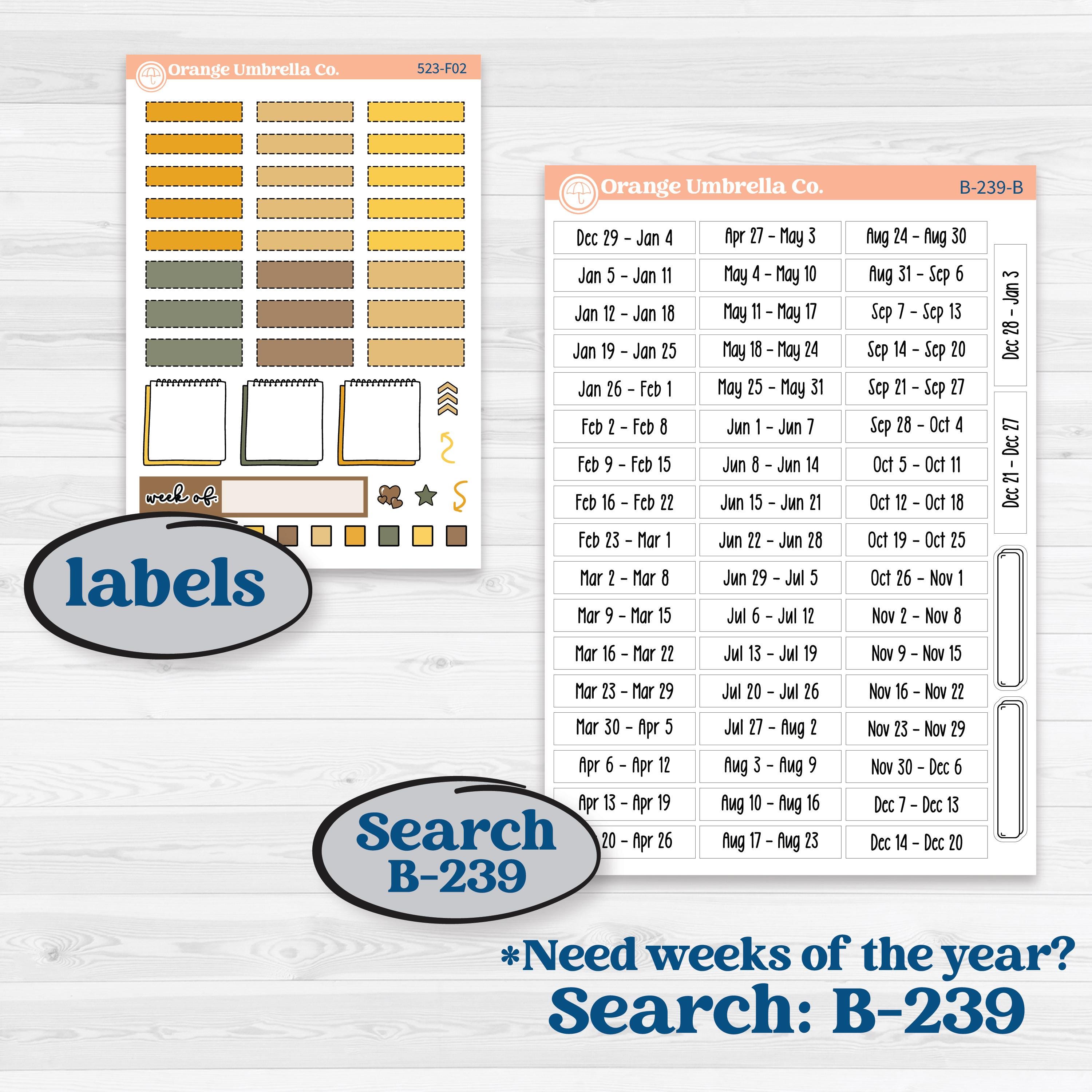 Honeybee Garden | Hobonichi Weeks Weekly Planner Kit Stickers | Bumble | KIT-523-F