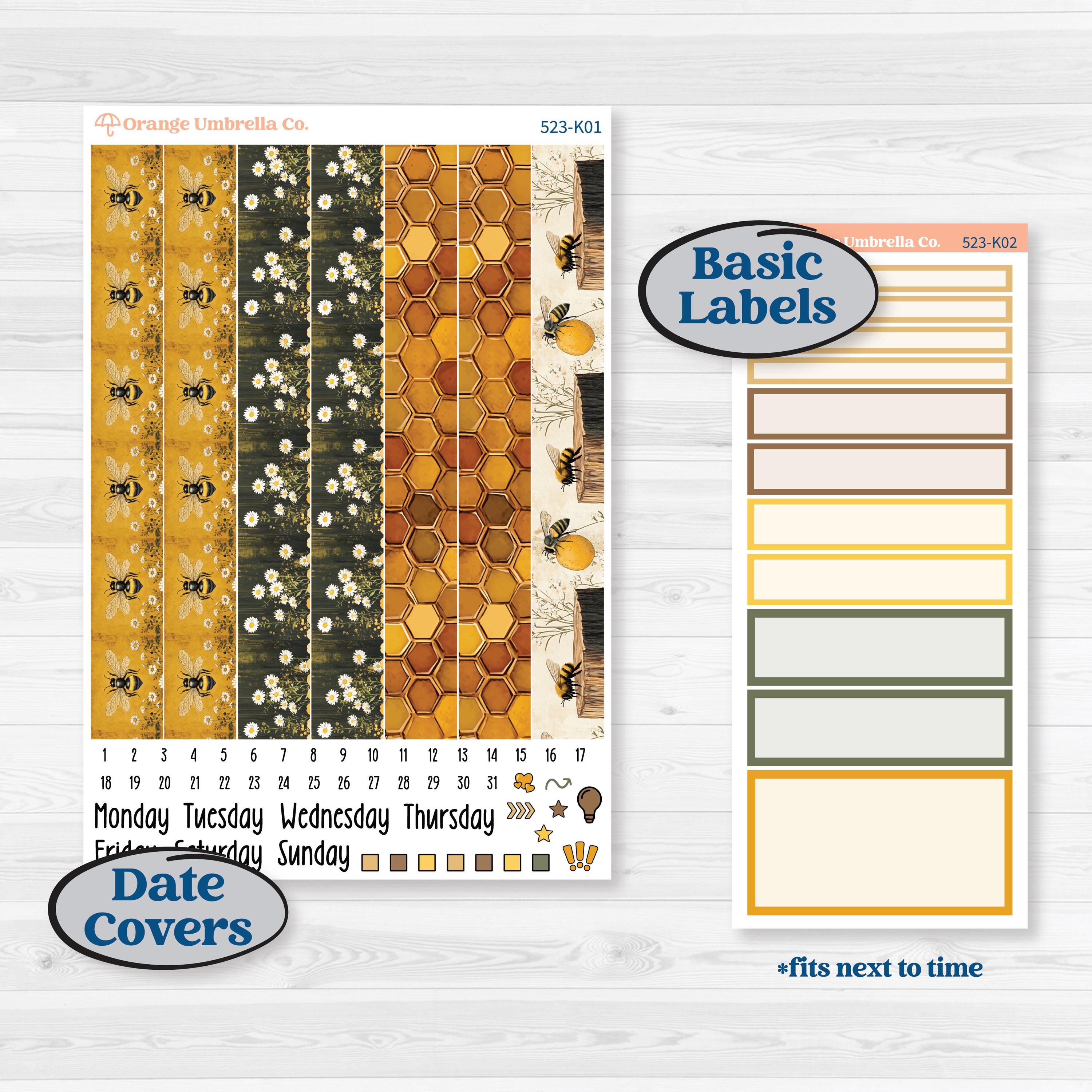 Honeybee Garden | 7x9 Erin Condren Daily Duo Planner Kit Stickers | Bumble | KIT-523-K