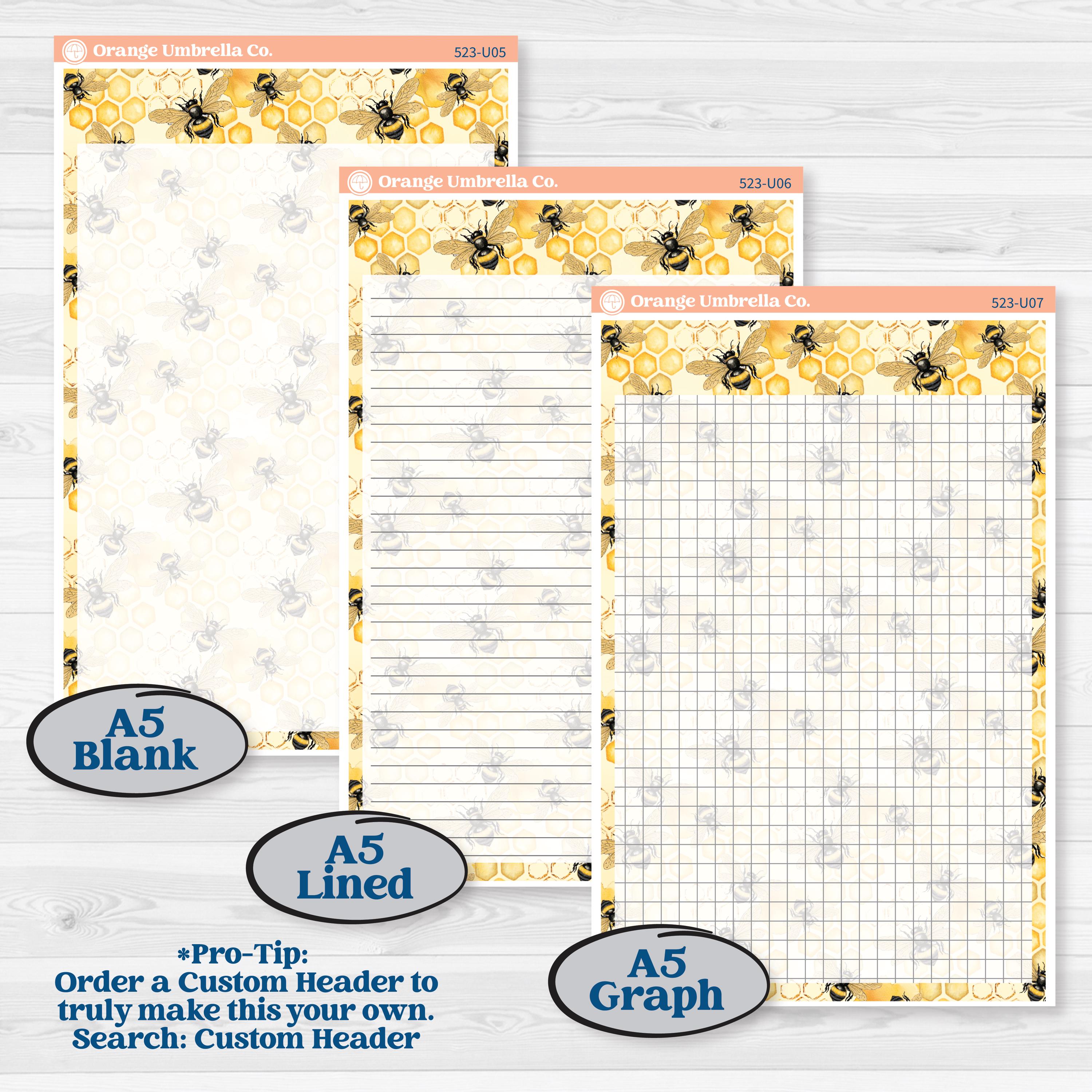 Honeybee Garden | A5 or 7x9 Create Your Own Monthly or Dashboard Universal | Monthly & Reading Log Sticker Kit | Bumble | KIT-523-U