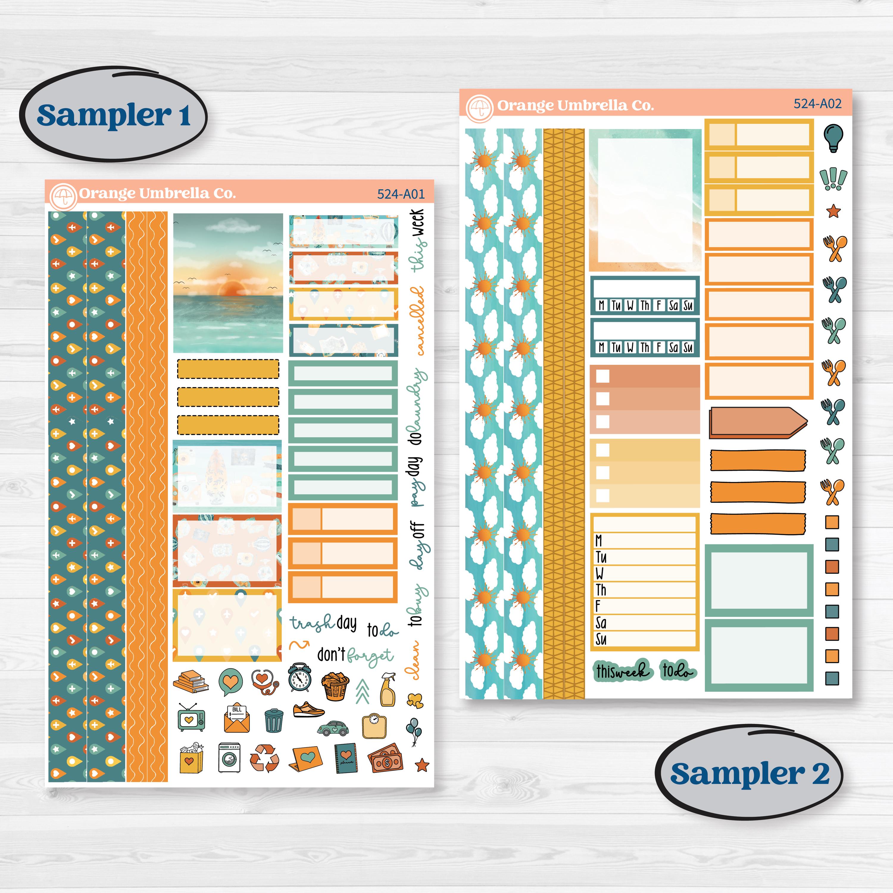 Summer Road Trip | Weekly Sticker Kit for Vertical Planners like Erin Condren | Road Less Traveled | KIT-524-A