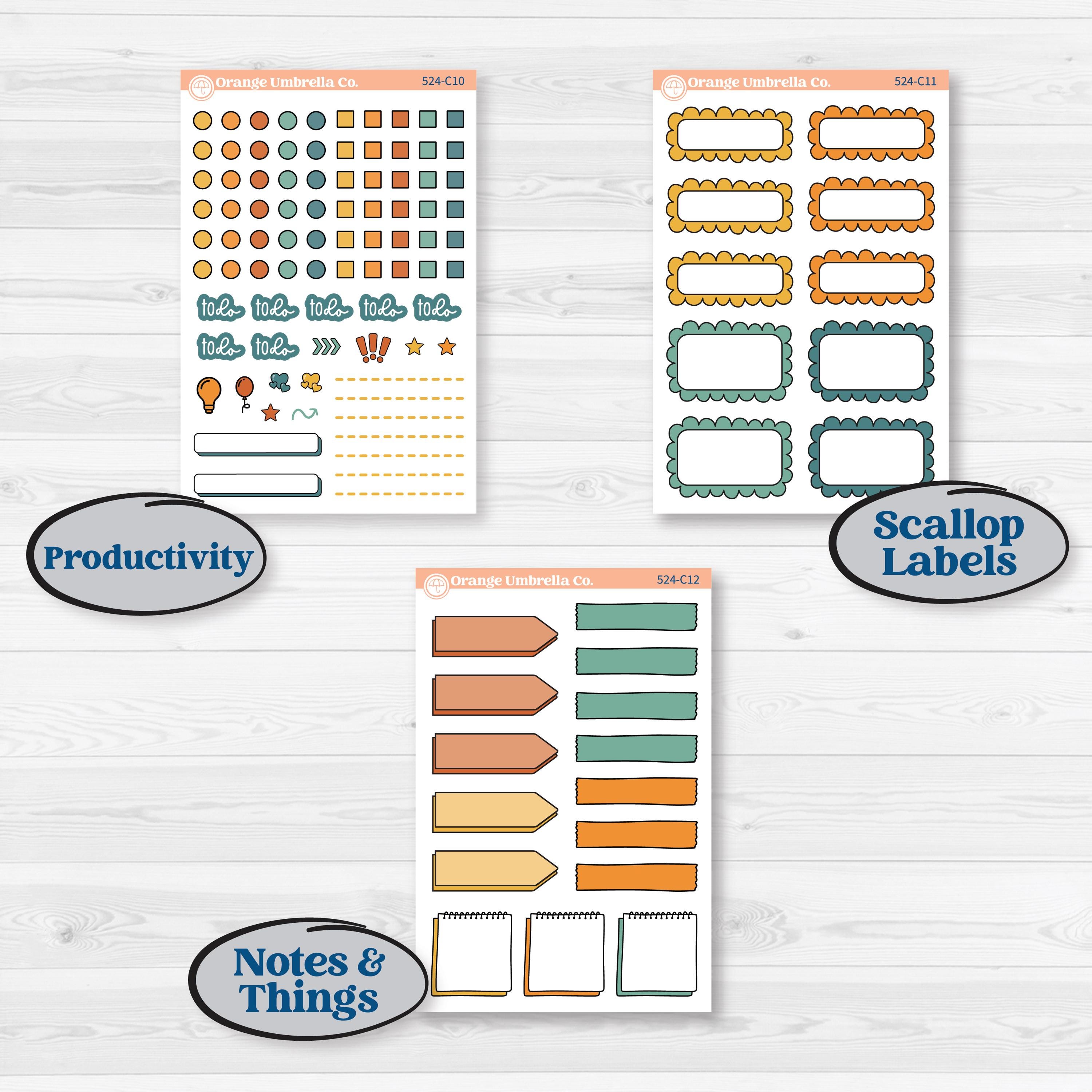 Summer Road Trip | Weekly Add-On Labels Planner Kit Stickers | Road Less Traveled | KIT-524-C