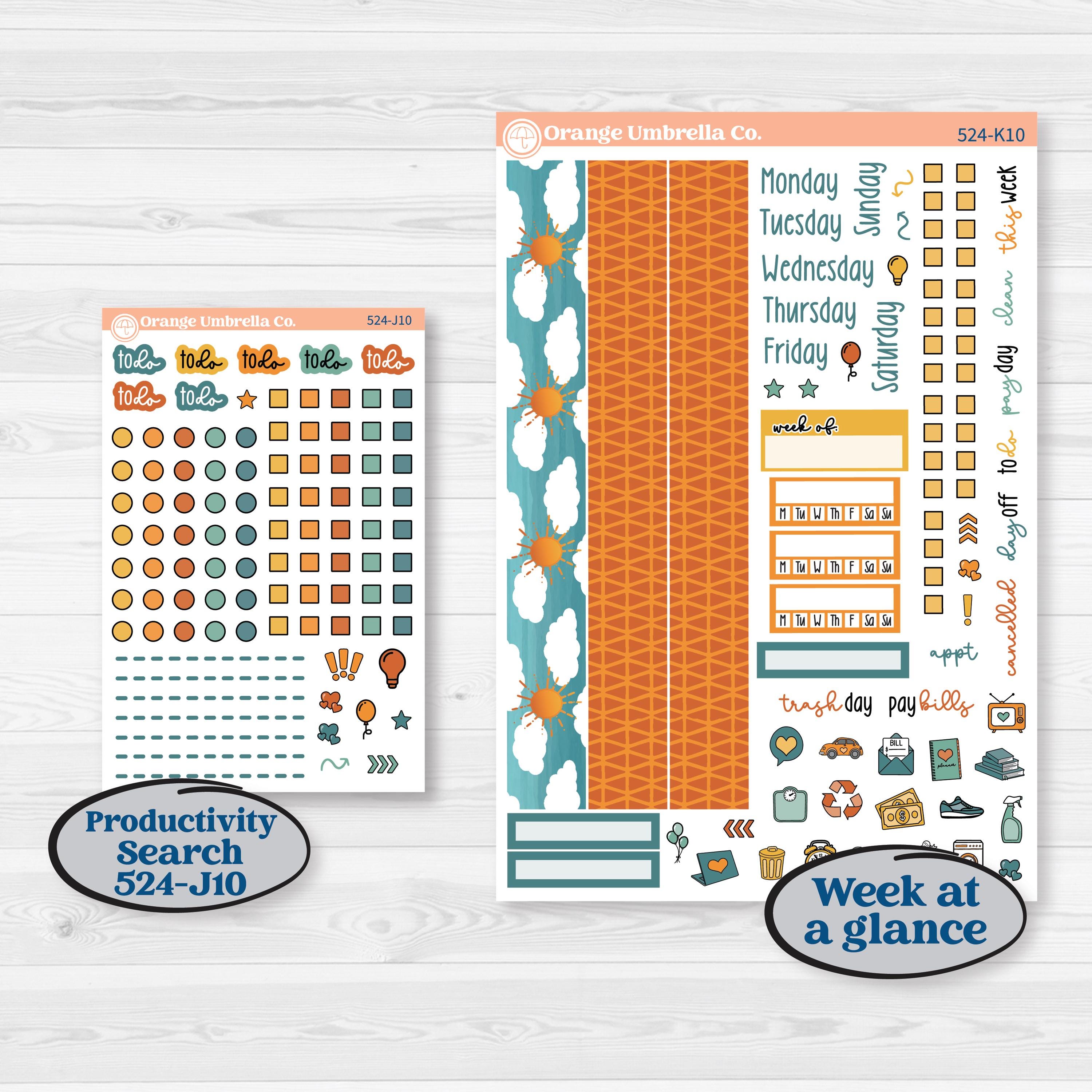 Summer Road Trip | 7x9 Erin Condren Daily Duo Planner Kit Stickers | Road Less Traveled | KIT-524-K