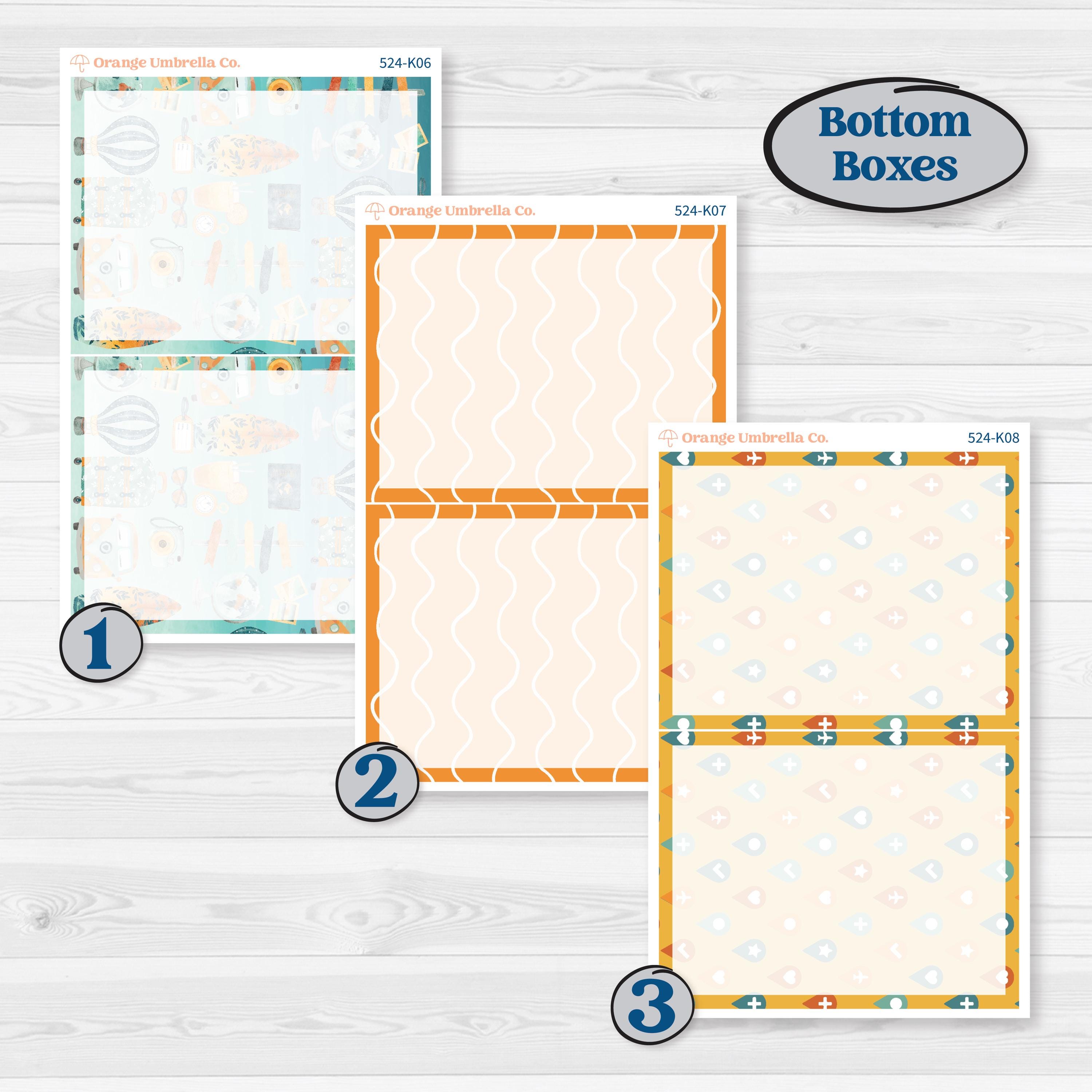 Summer Road Trip | 7x9 Erin Condren Daily Duo Planner Kit Stickers | Road Less Traveled | KIT-524-K