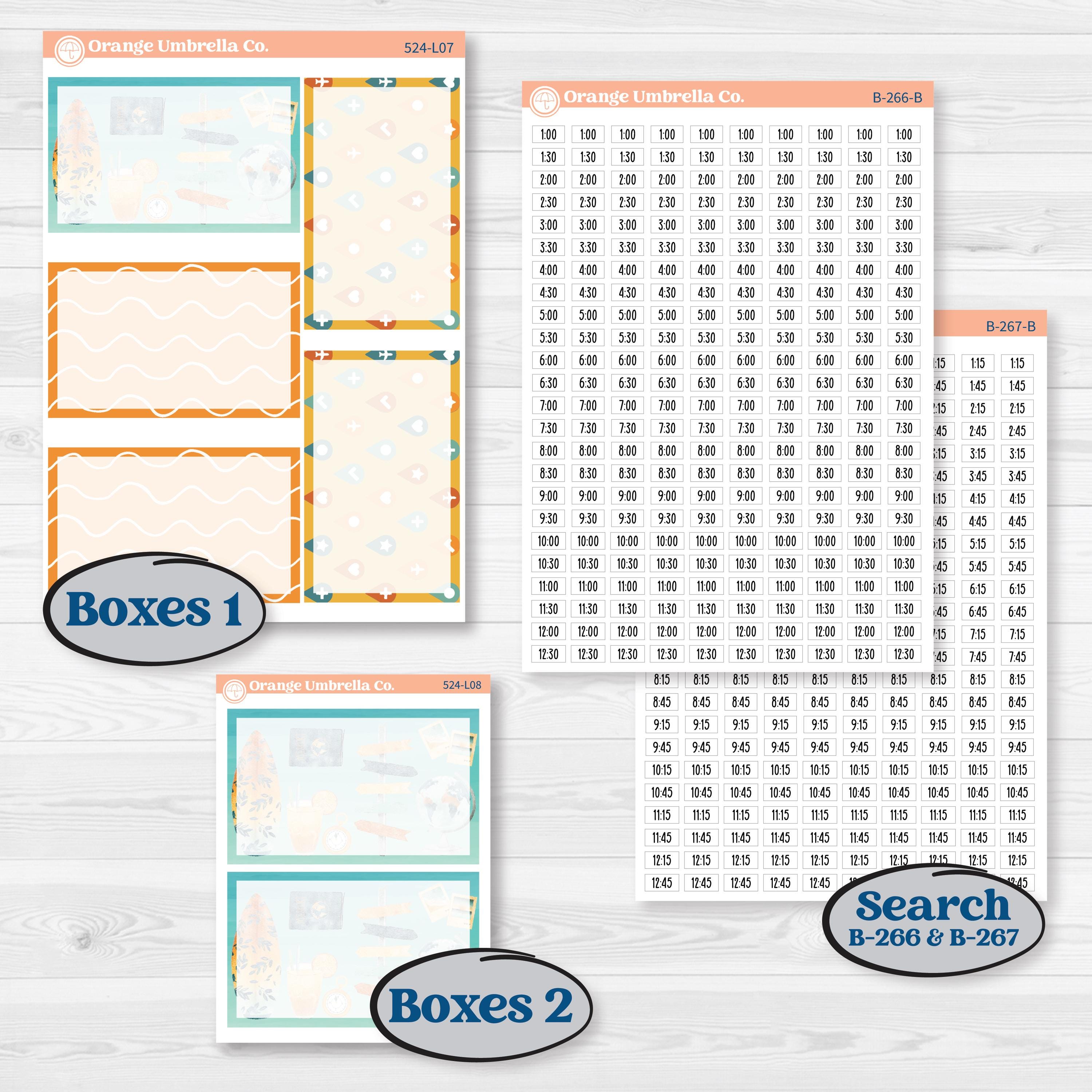 Summer Road Trip | 7x9 Plum Daily Planner Kit Stickers | Road Less Traveled | KIT-524-L