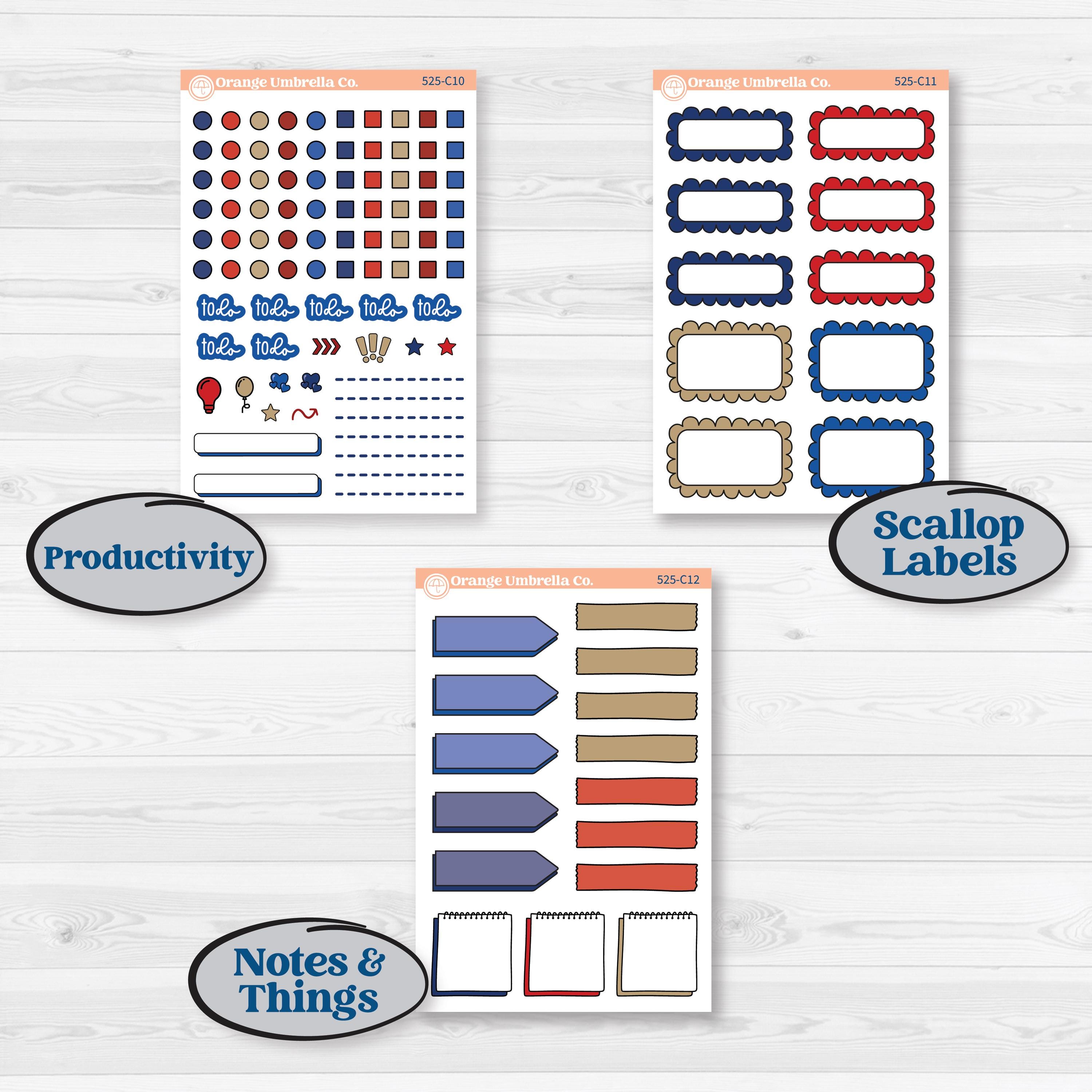 Memorial Day Kit | Weekly Add-On Labels Planner Kit Stickers | Arlington | KIT-525-C
