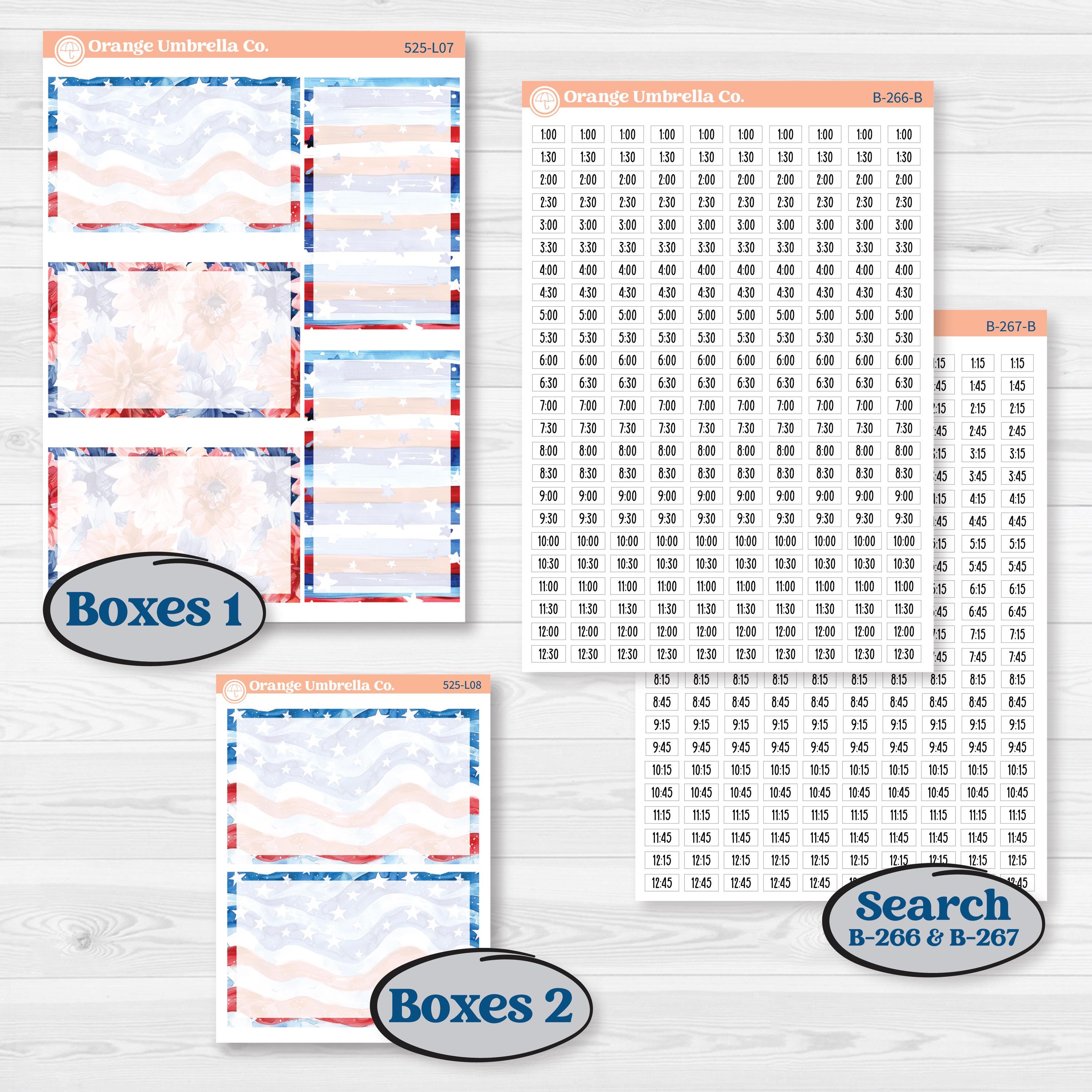 Memorial Day Kit | 7x9 Plum Daily Planner Kit Stickers | Arlington | KIT-525-L