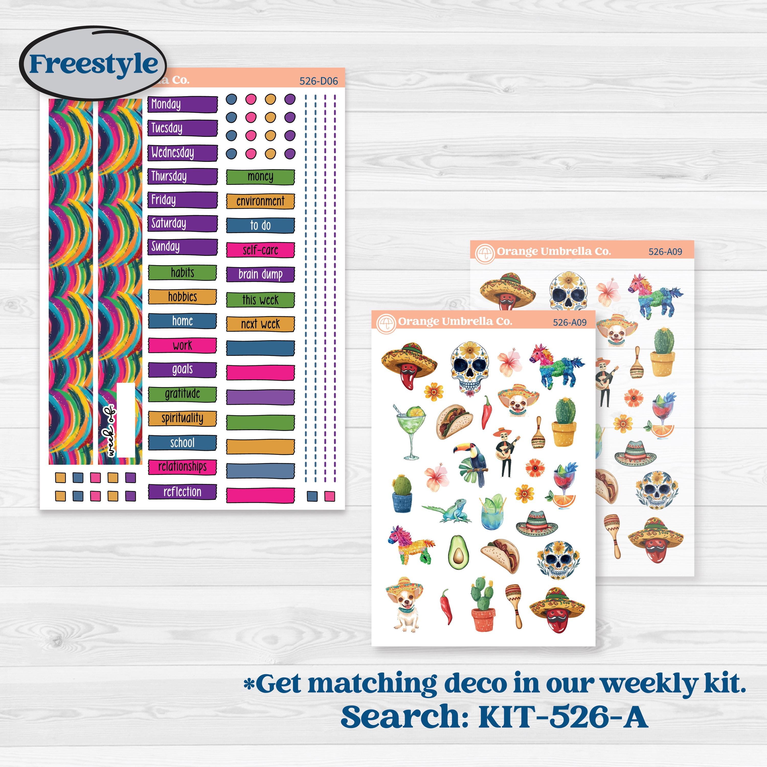 Cinco De Mayo Kit | Journaling or Scrapbooking Kit | Creative Junk Journal Planner Stickers | Señor Chili | KIT-526-D