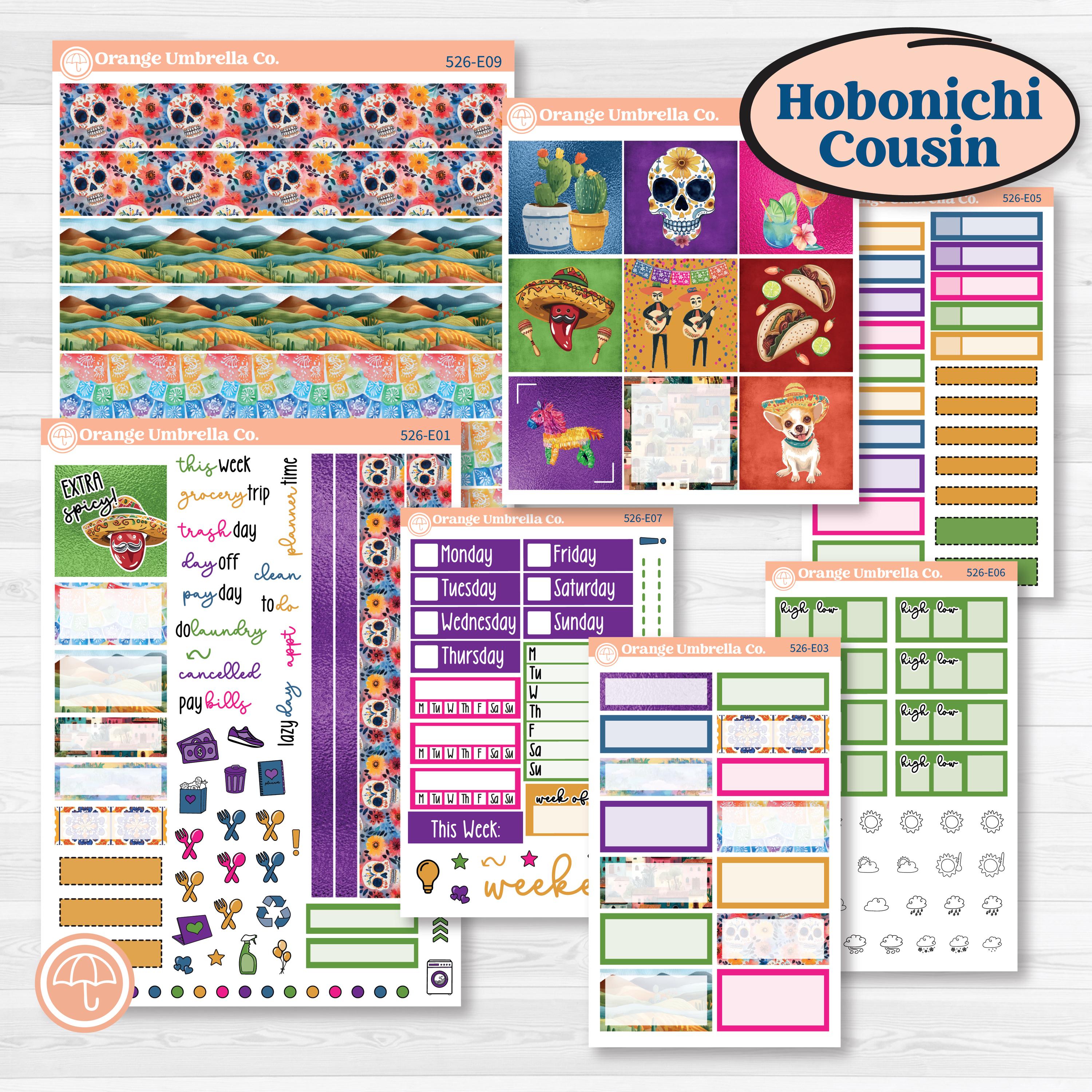 Cinco De Mayo Kit | Hobonichi Cousin Weekly & Daily Planner Kit Stickers | Señor Chili | KIT-526-E