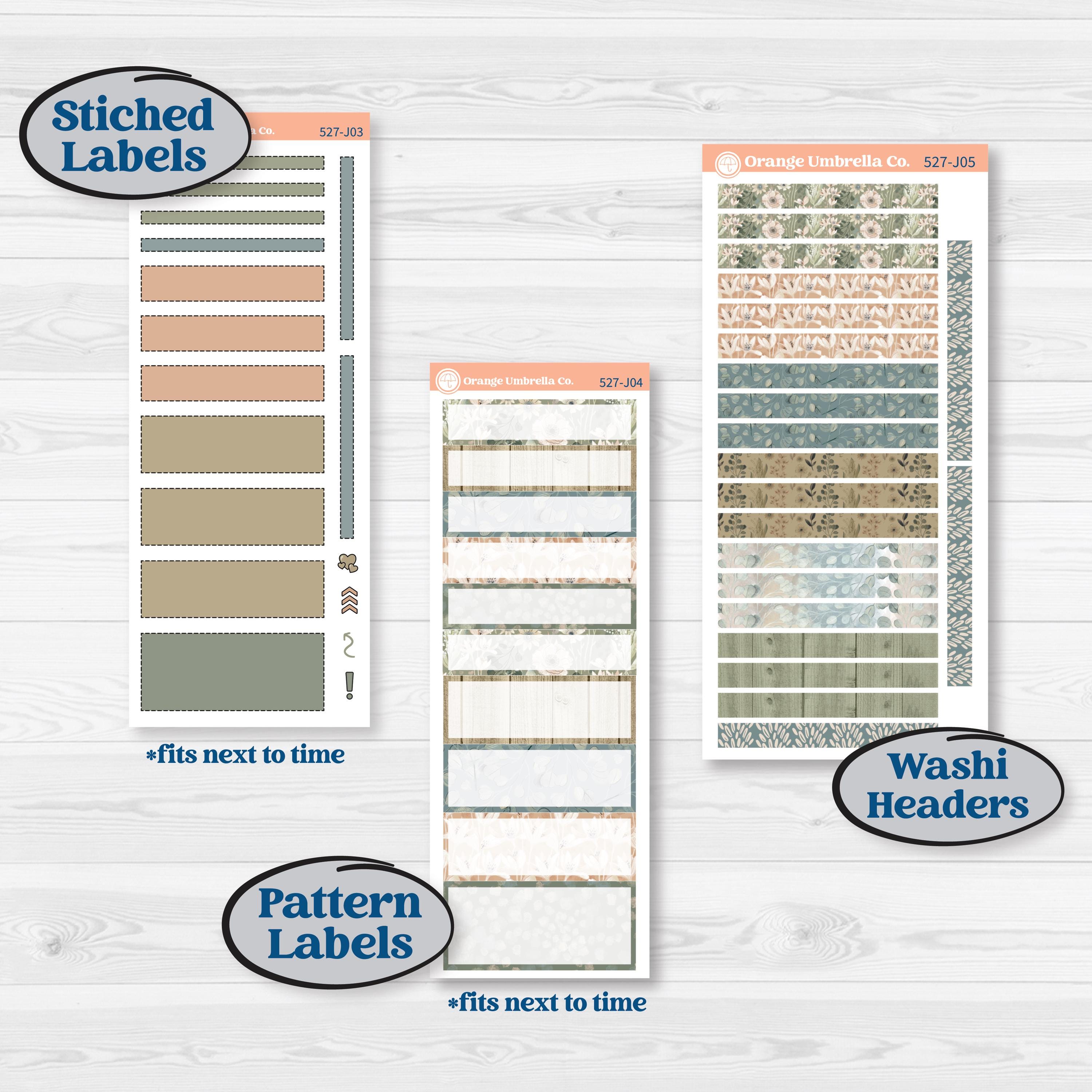 Neutral Botanical | A5 Daily Duo Planner Kit Stickers | Sage | KIT-527-J