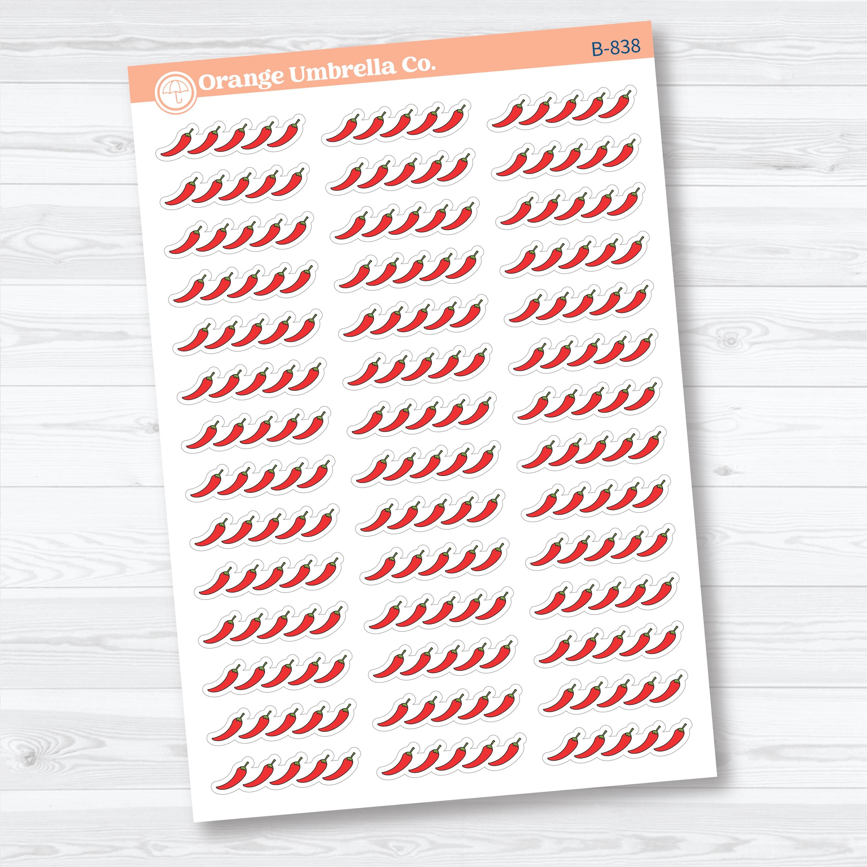 Spice Rating Reading Journal Planner Stickers | Spicy Book Tracker | B-838–B-842