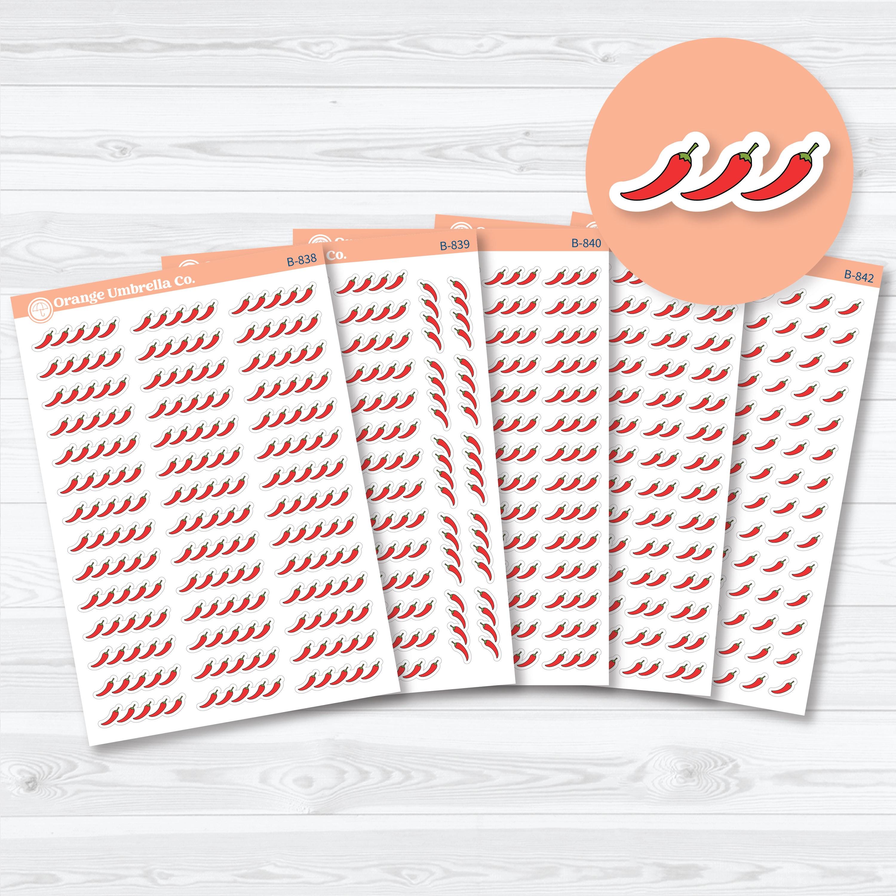 Chili pepper spice rating reading journal stickers for tracking spicy books and romance reads