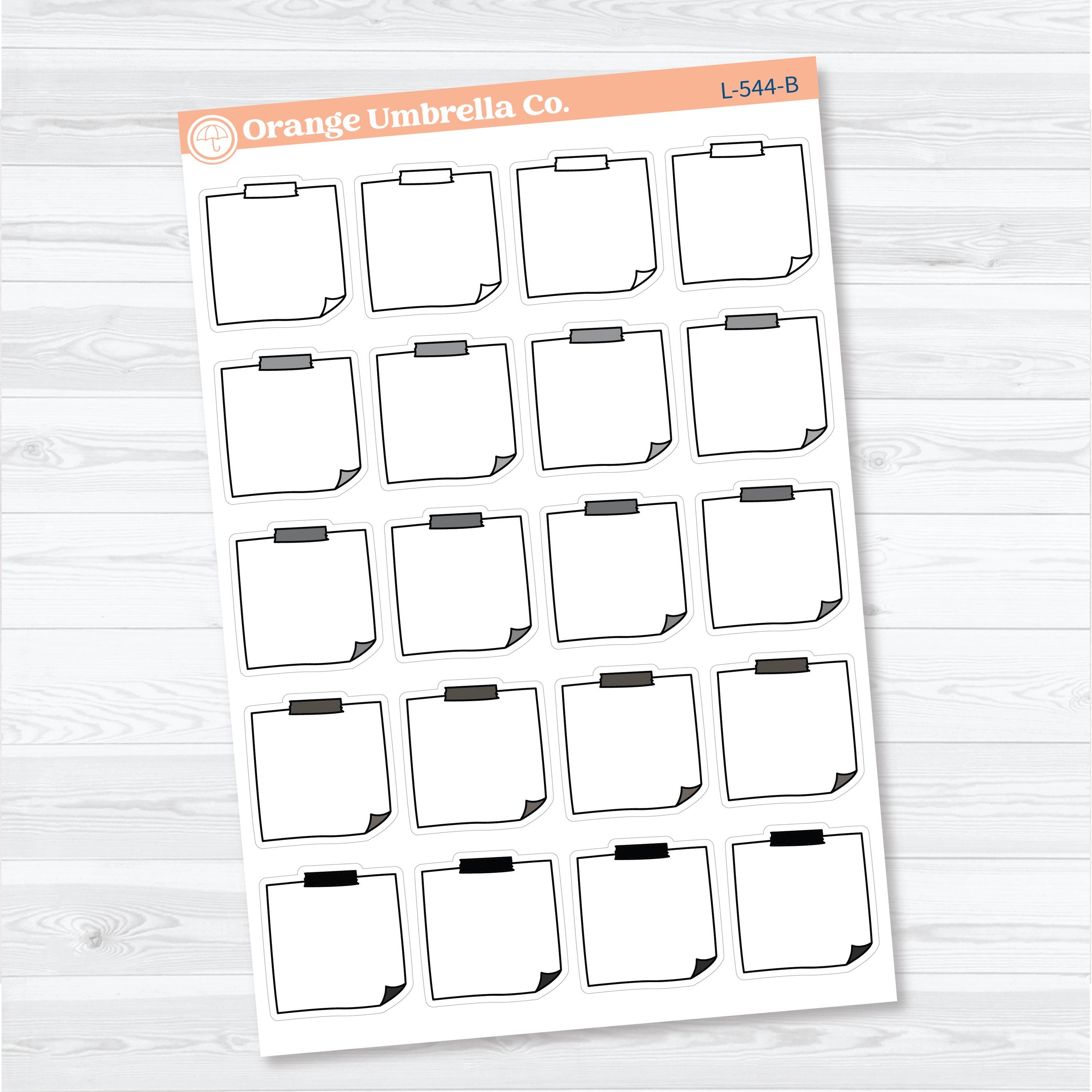 Doodled Sticky Note Planner Labels | Functional Planner Stickers | L-544