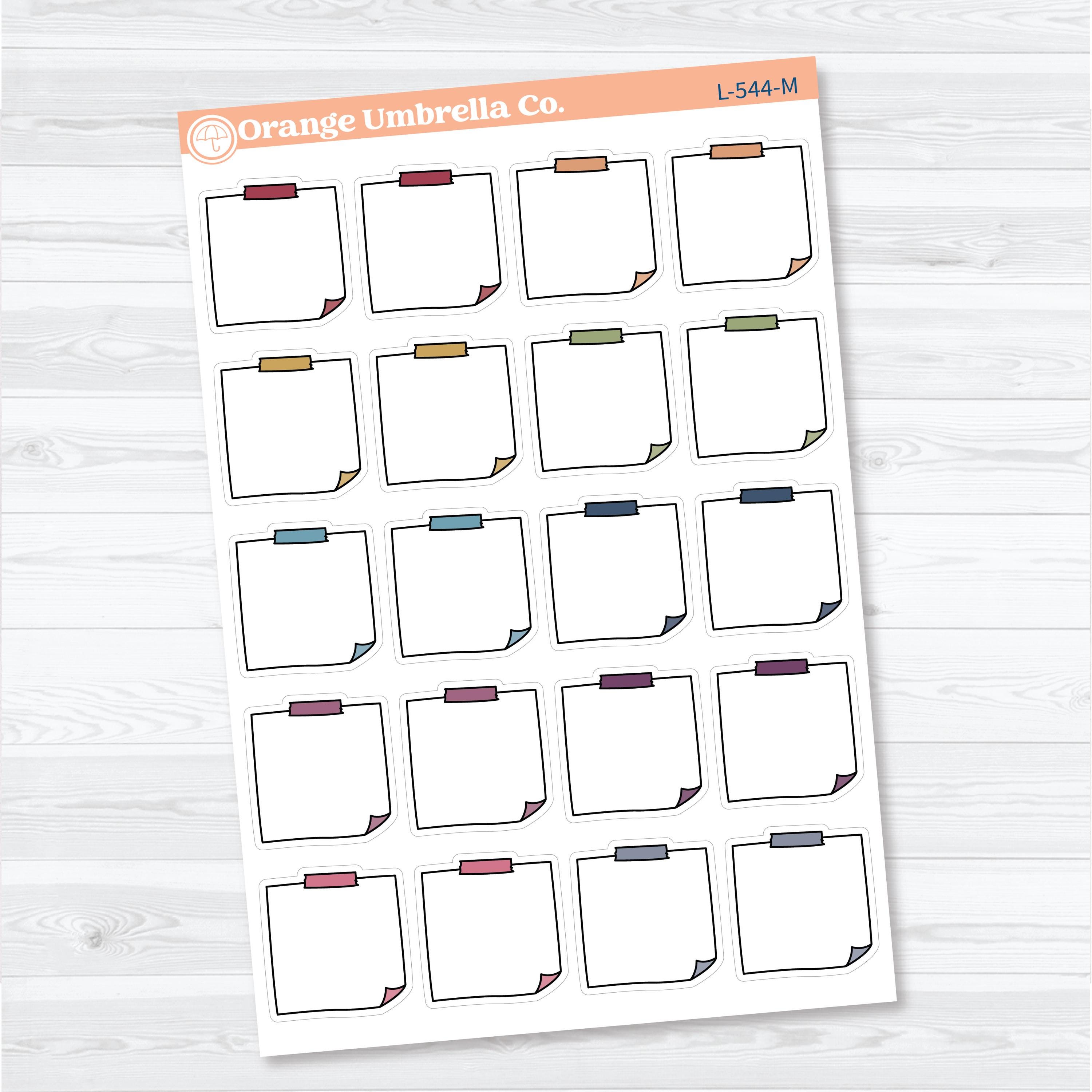 Doodled Sticky Note Planner Labels | Functional Planner Stickers | L-544