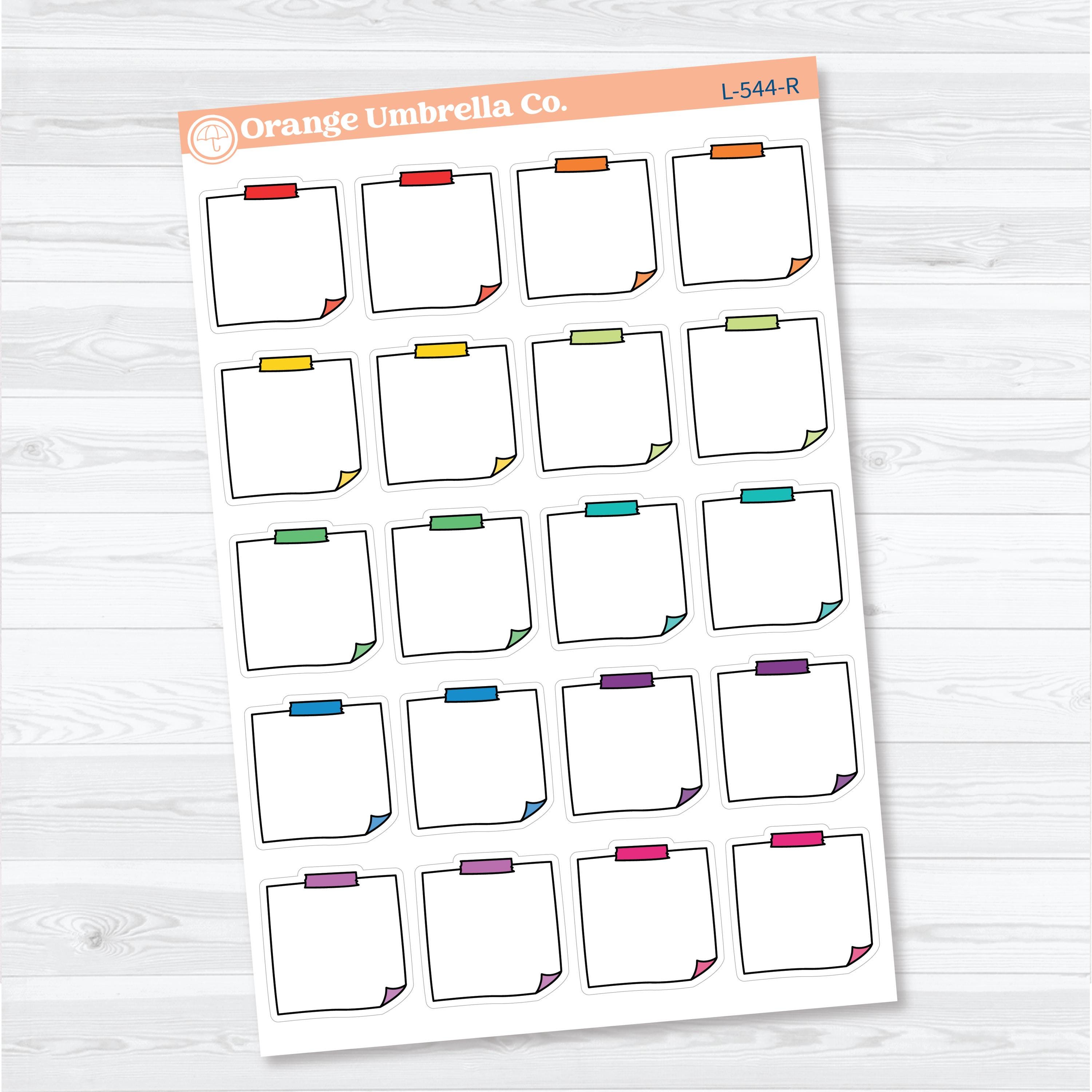 Doodled Sticky Note Planner Labels | Functional Planner Stickers | L-544