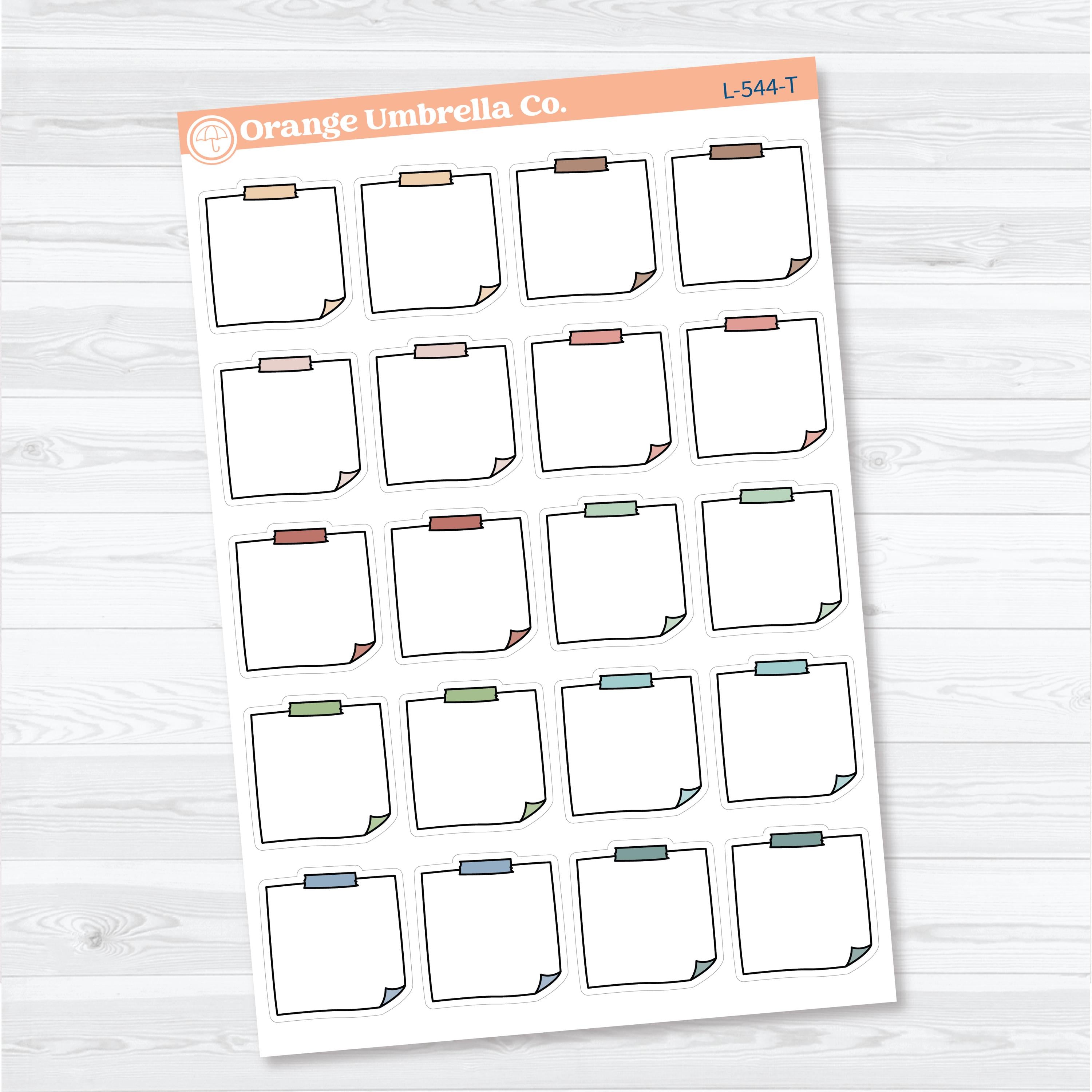 Doodled Sticky Note Planner Labels | Functional Planner Stickers | L-544