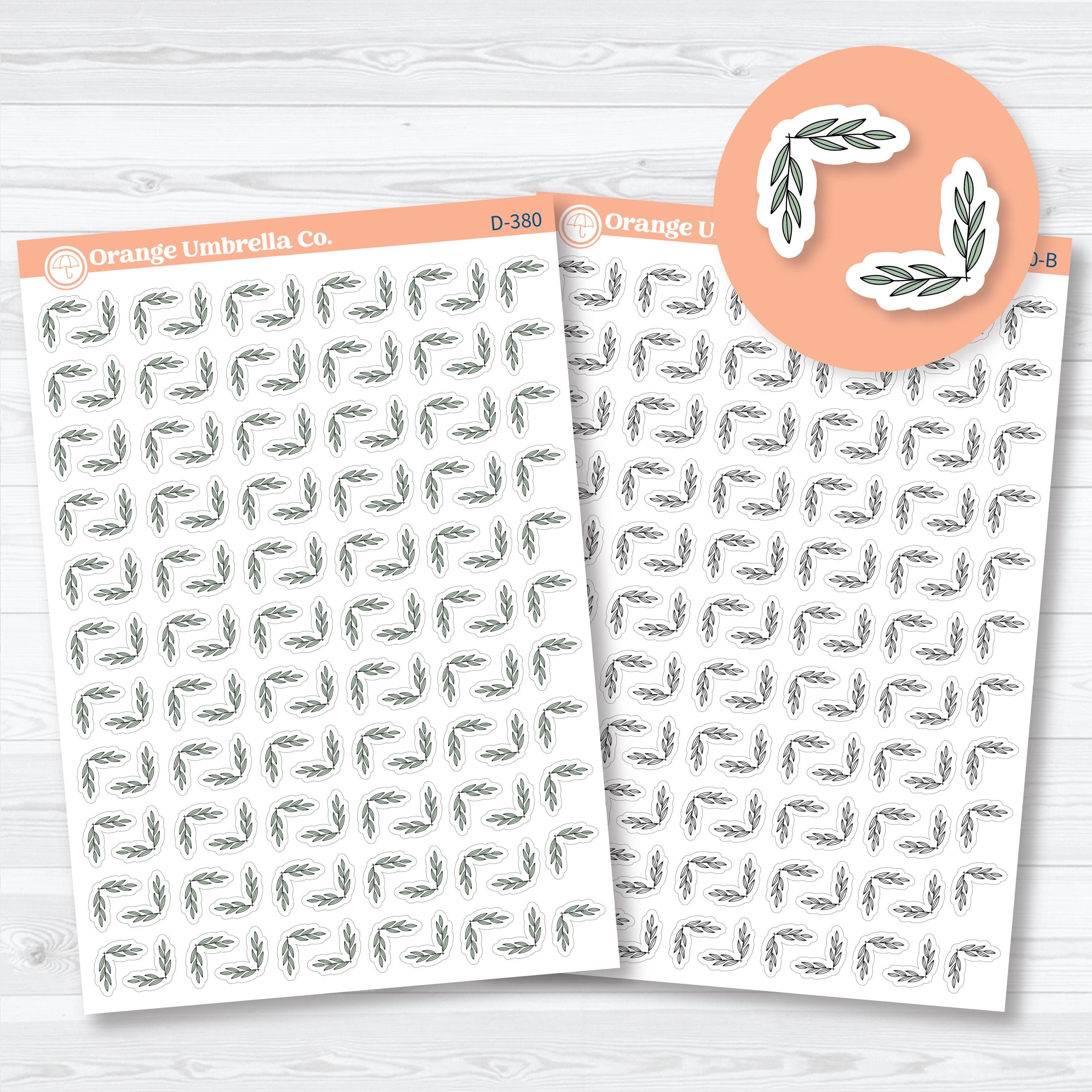 Botanical leaf corner decorative planner stickers for planners, bullet journals, and scrapbooking spreads
