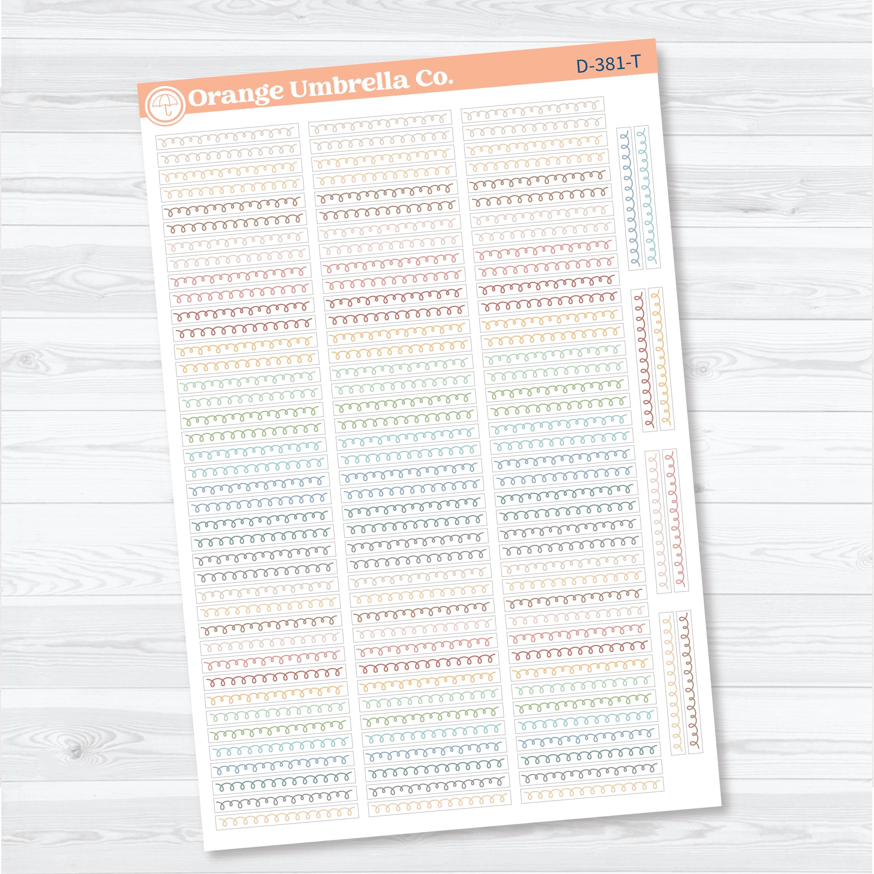 Squiggle Border Divider Planner Stickers | Decorative Planner Stickers | D-381