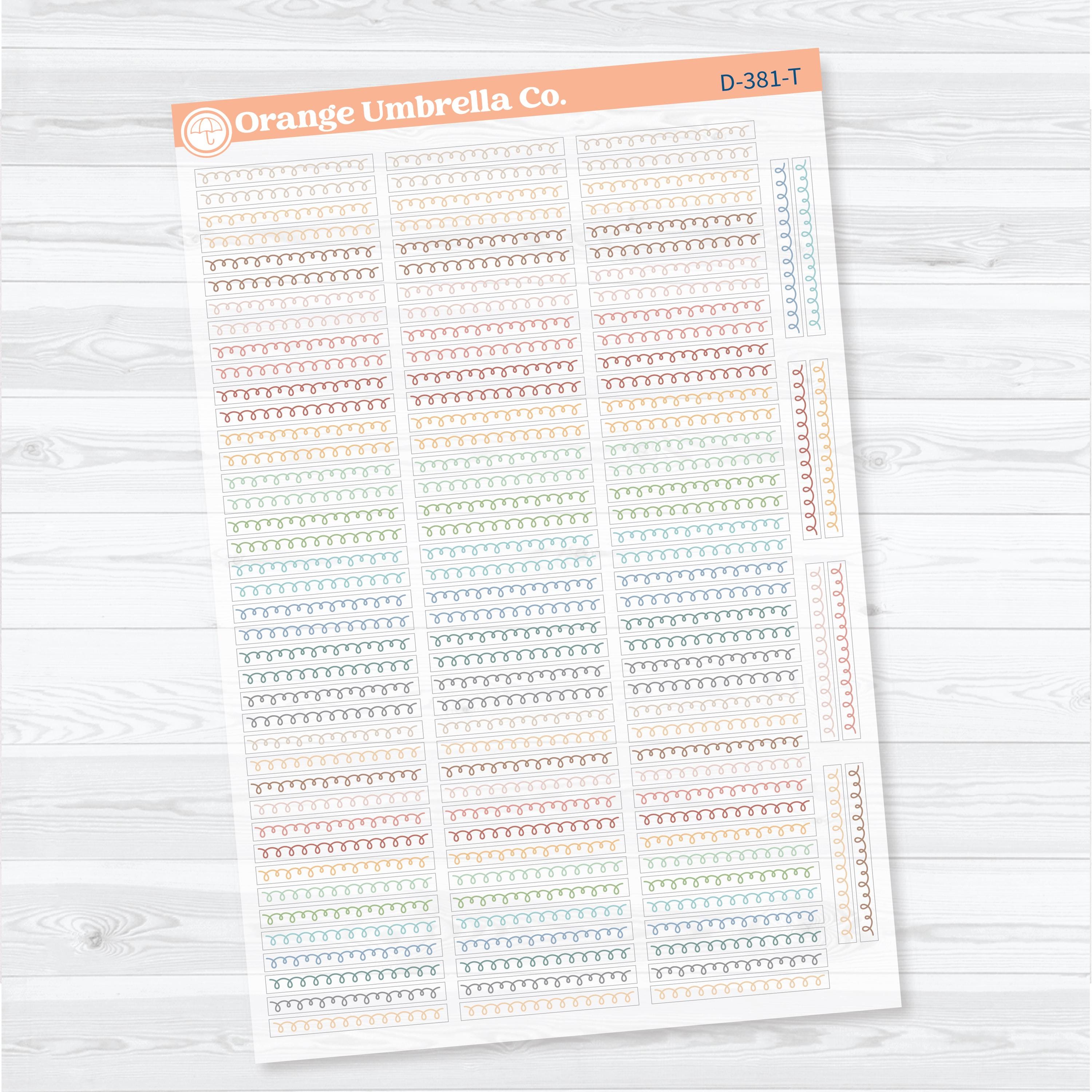 Squiggle Border Divider Clear Matte Planner Stickers | Decorative Planner Stickers | D-381-CM