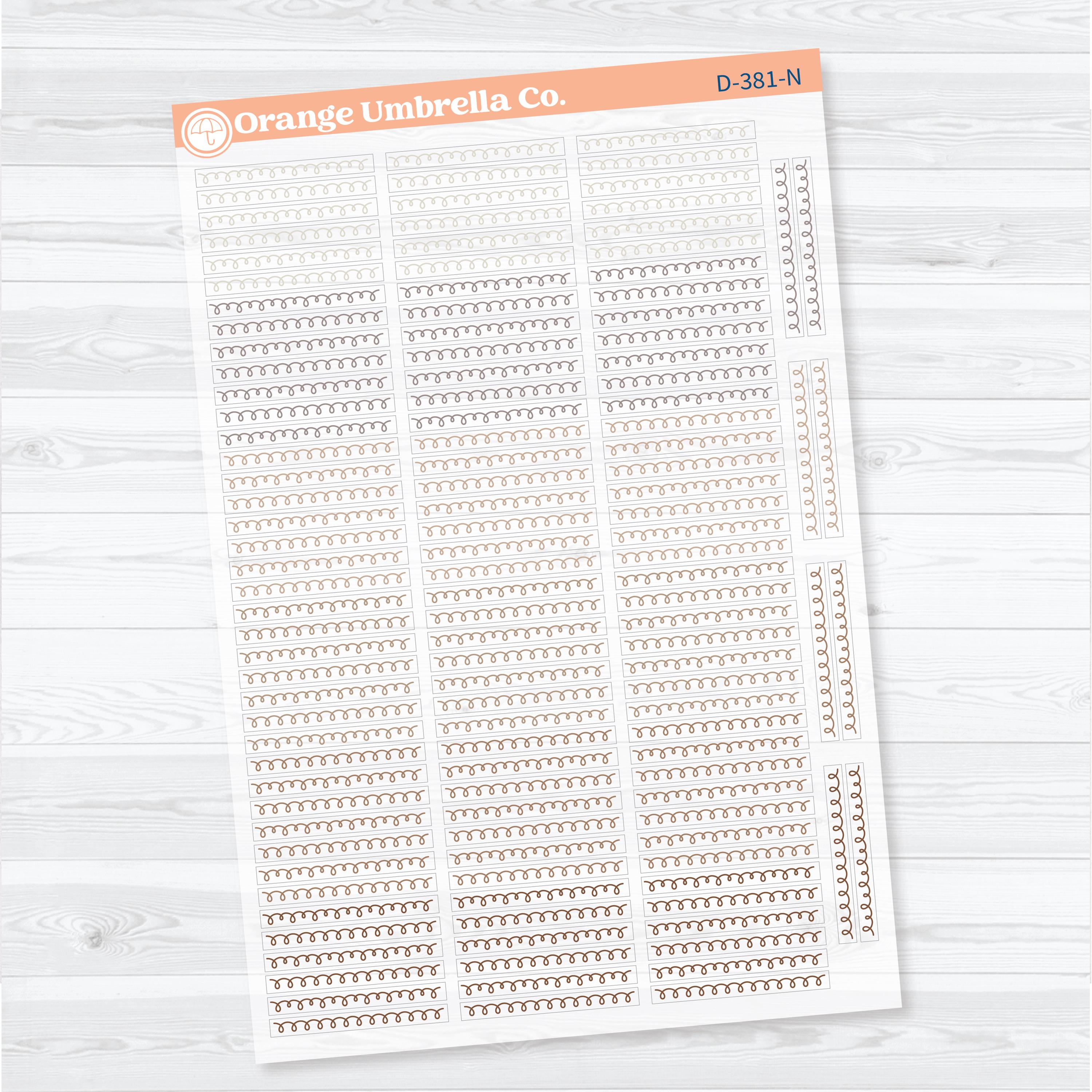 Squiggle Border Divider Clear Matte Planner Stickers | Decorative Planner Stickers | D-381-CM