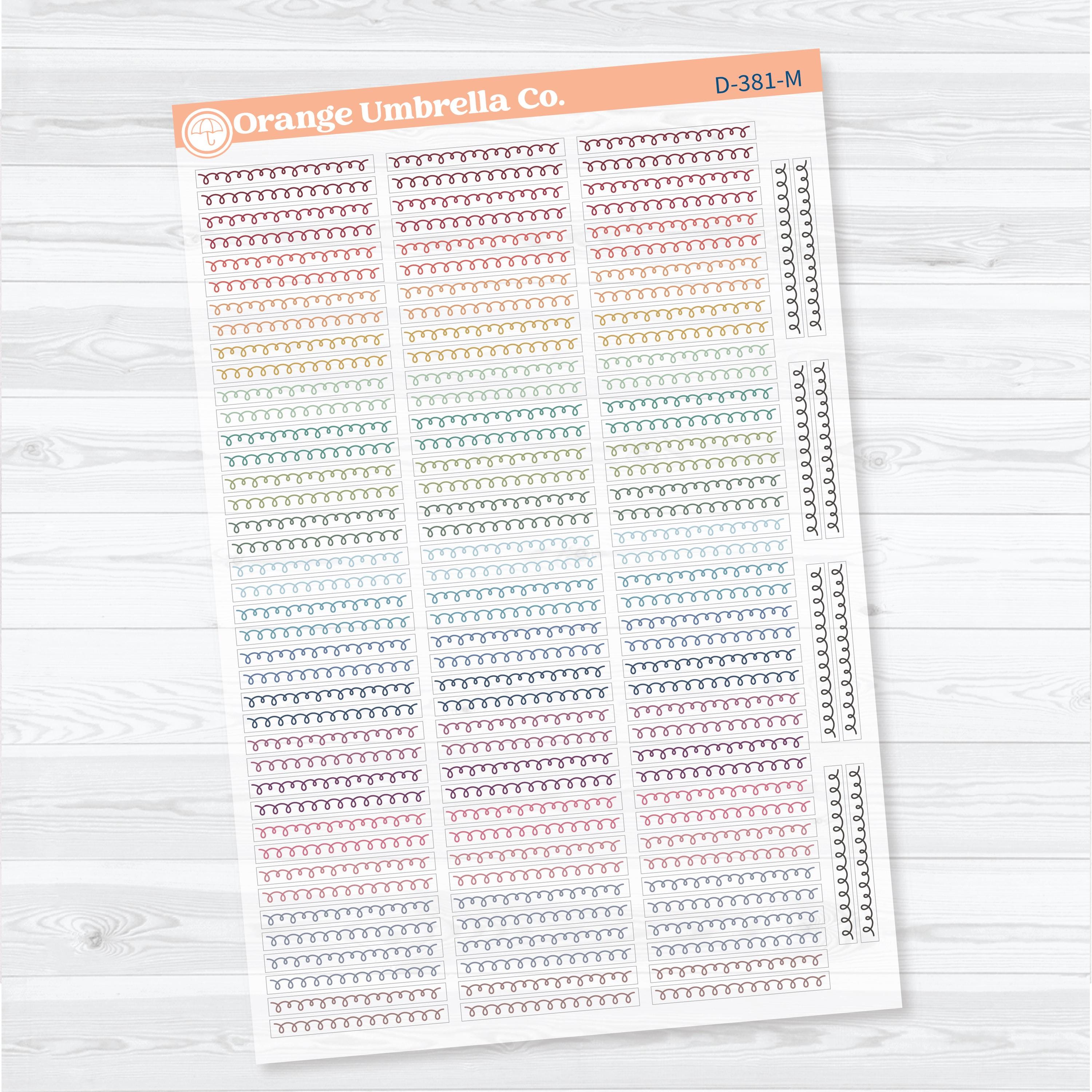 Squiggle Border Divider Clear Matte Planner Stickers | Decorative Planner Stickers | D-381-CM