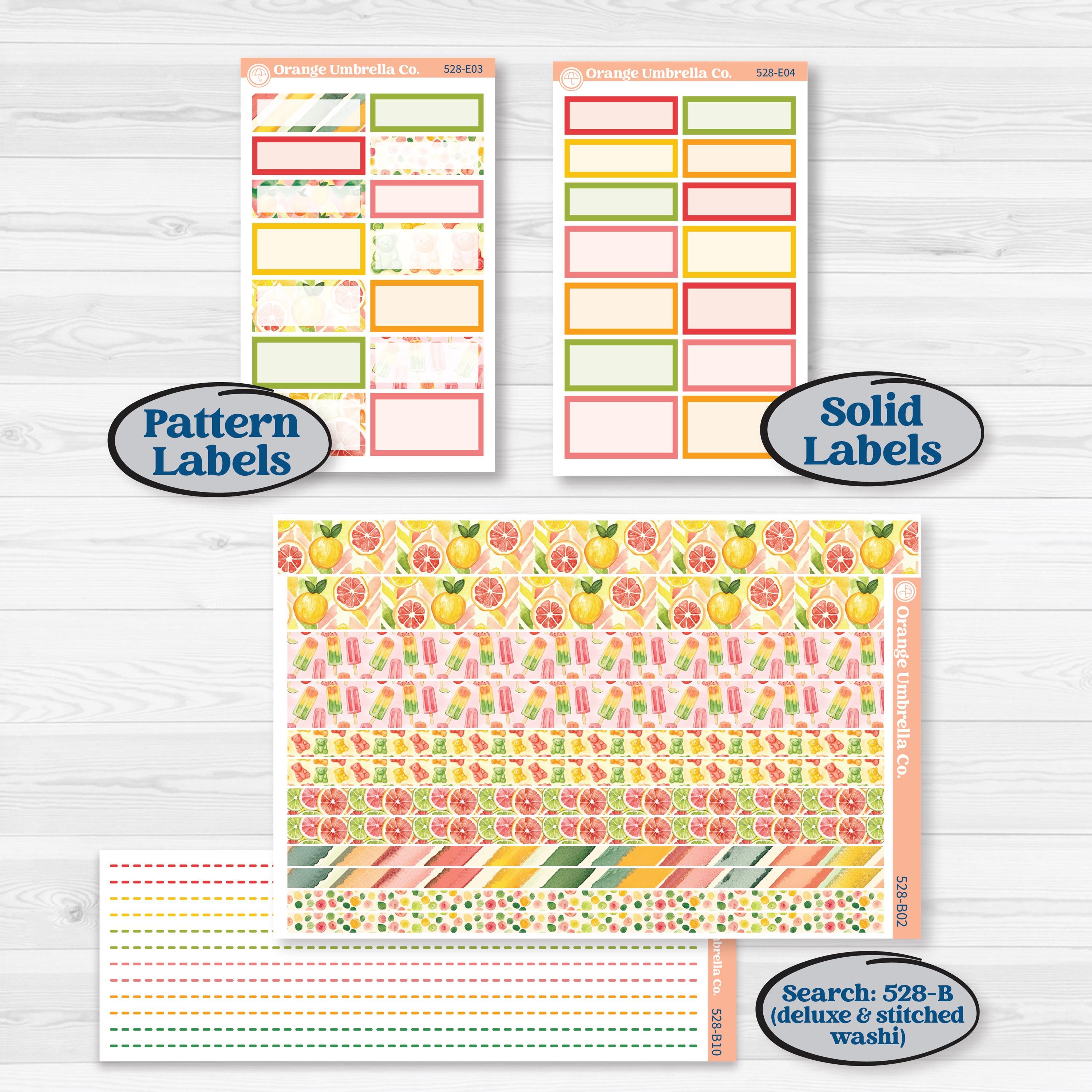 Bright Fruit Stickers | Hobonichi Cousin Weekly & Daily Planner Kit Stickers | Burst | KIT-528-E