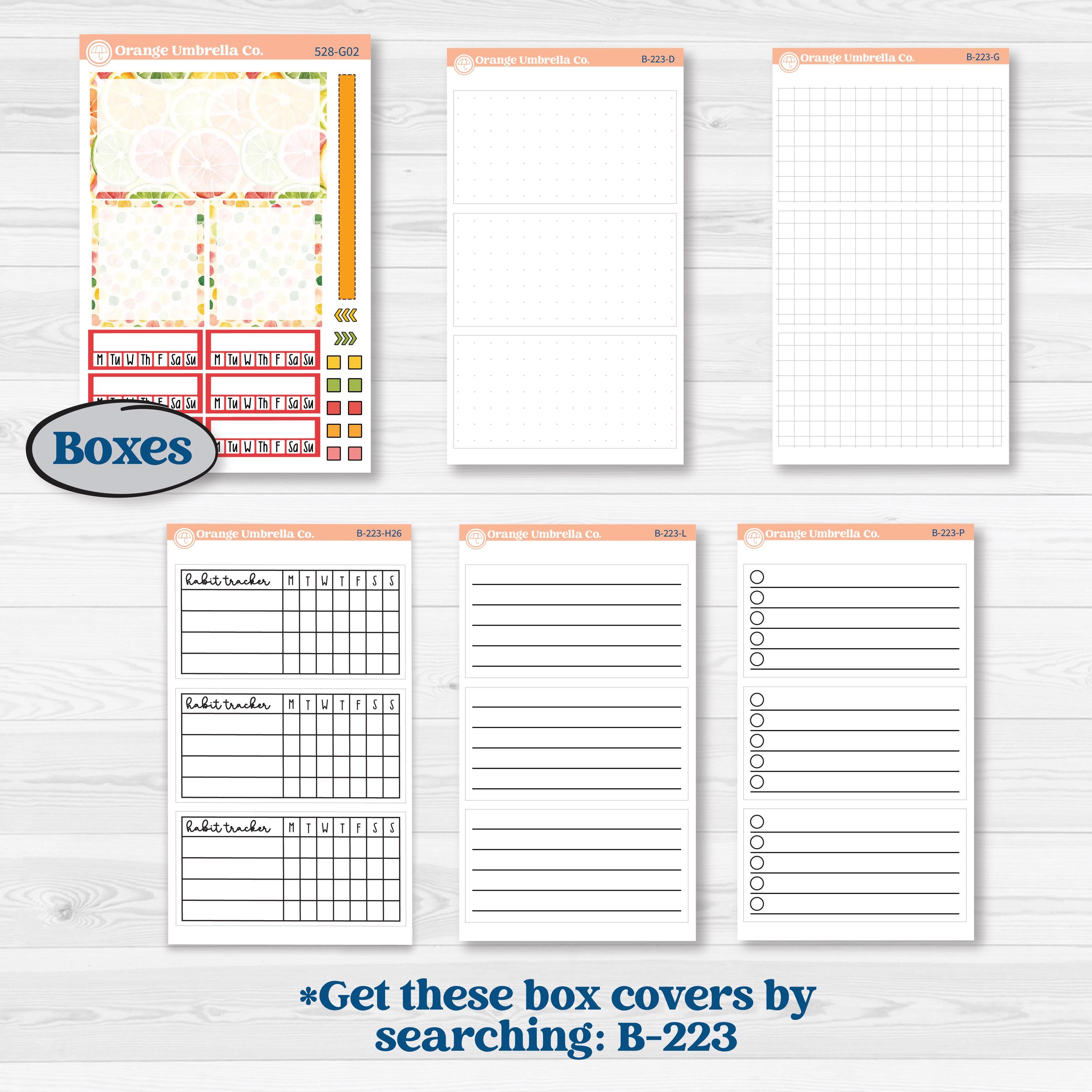 Bright Fruit Stickers | Erin Condren Weekly Dashboard Planner Kit Stickers | Burst | KIT-528-G
