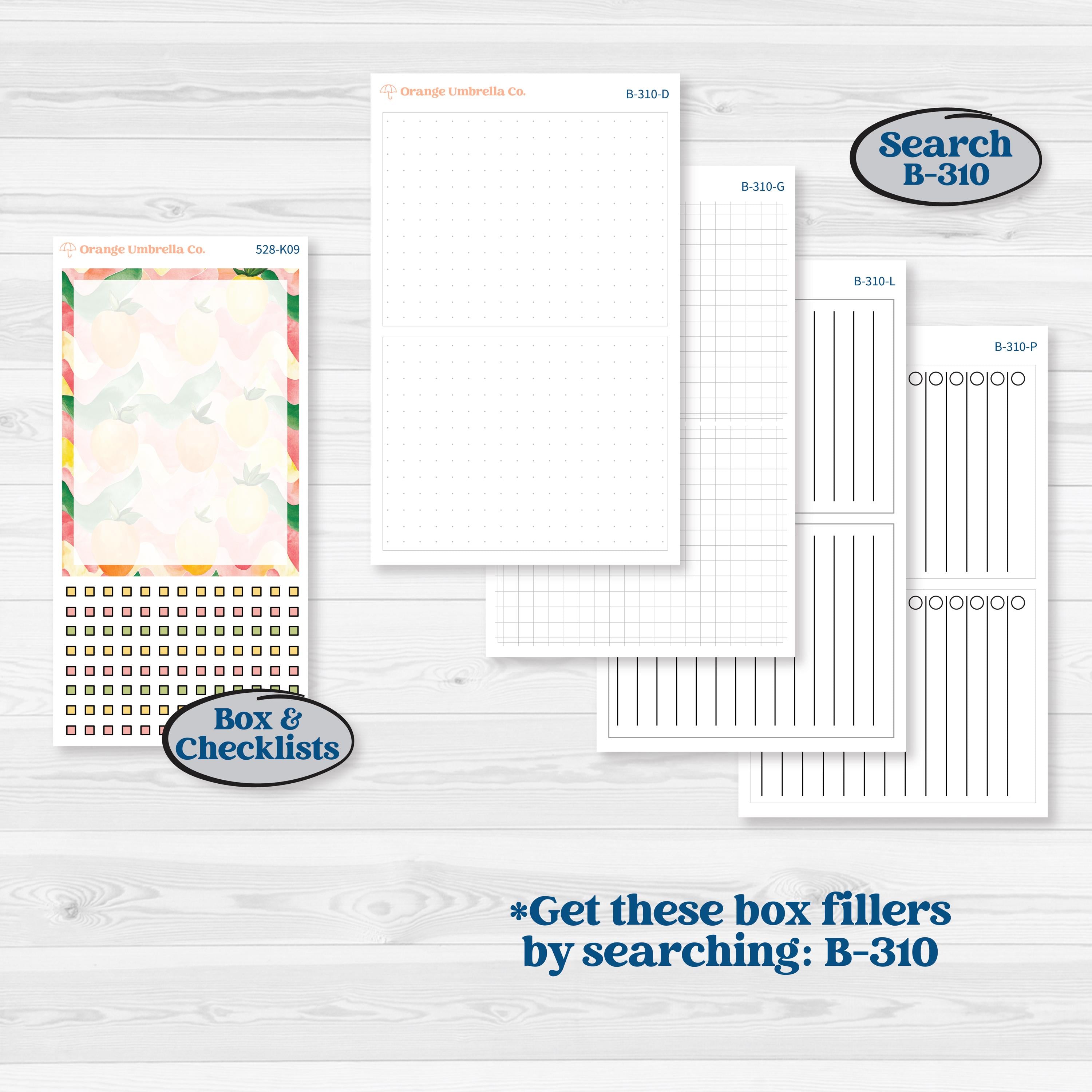Bright Fruit Stickers | 7x9 Erin Condren Daily Duo Planner Kit Stickers | Burst | KIT-528-K