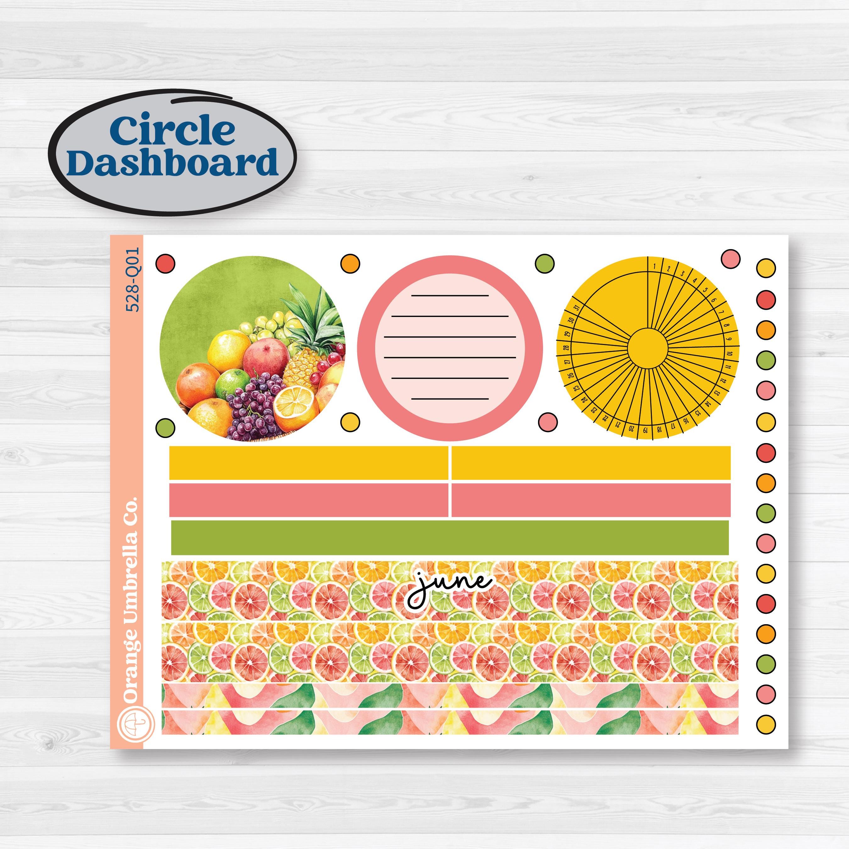 Bright Fruit Stickers | 7x9 Plum Monthly & Dashboard Planner Kit Stickers | Burst | KIT-528-Q