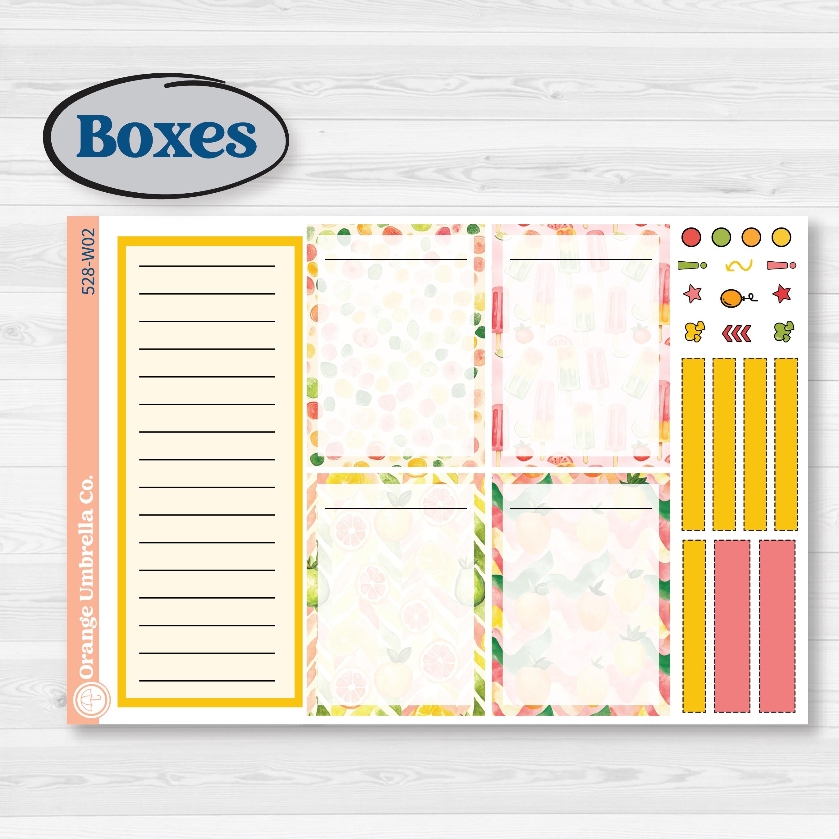 Bright Fruit Stickers | Laurel Denise Scout Large Planner Kit Stickers | Burst | KIT-528-W