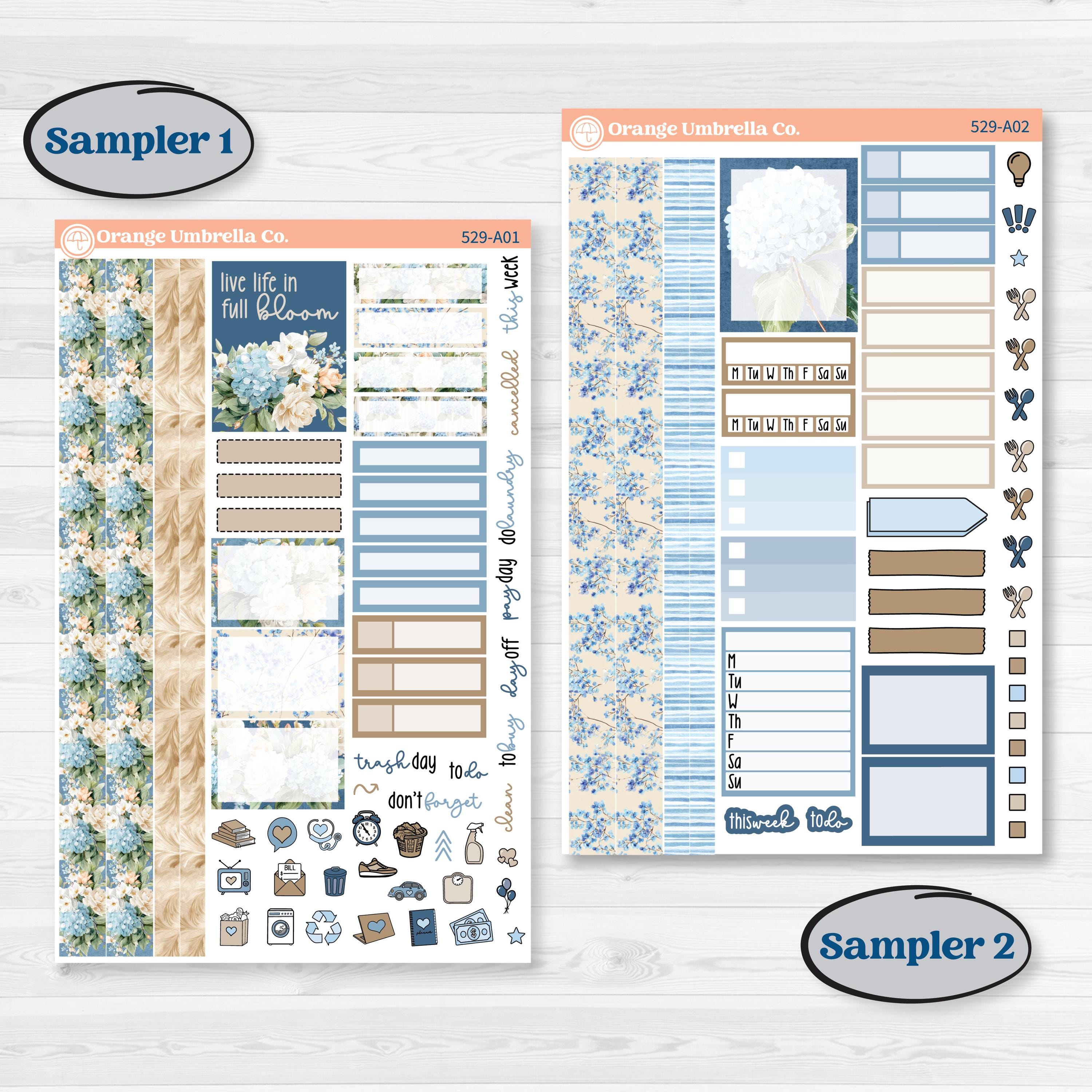 Seaside Floral | Weekly Sticker Kit for Vertical Planners like Erin Condren | On The Cape | KIT-529-A
