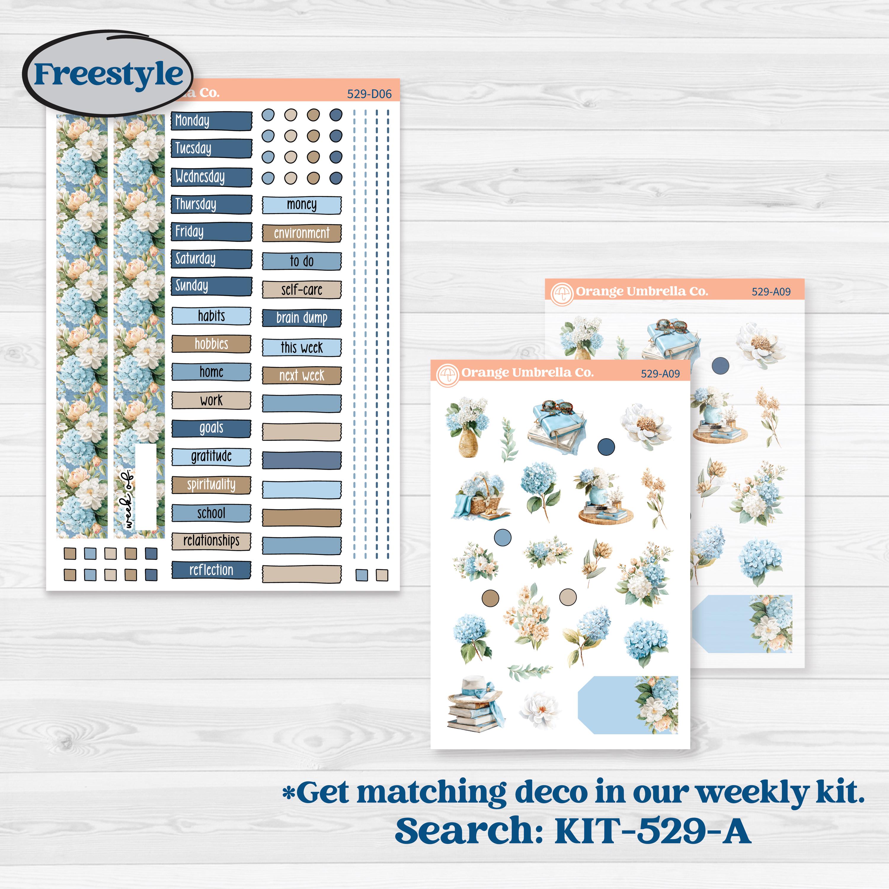Seaside Floral | Journaling or Scrapbooking Kit | Creative Junk Journal Planner Stickers | On The Cape | KIT-529-D