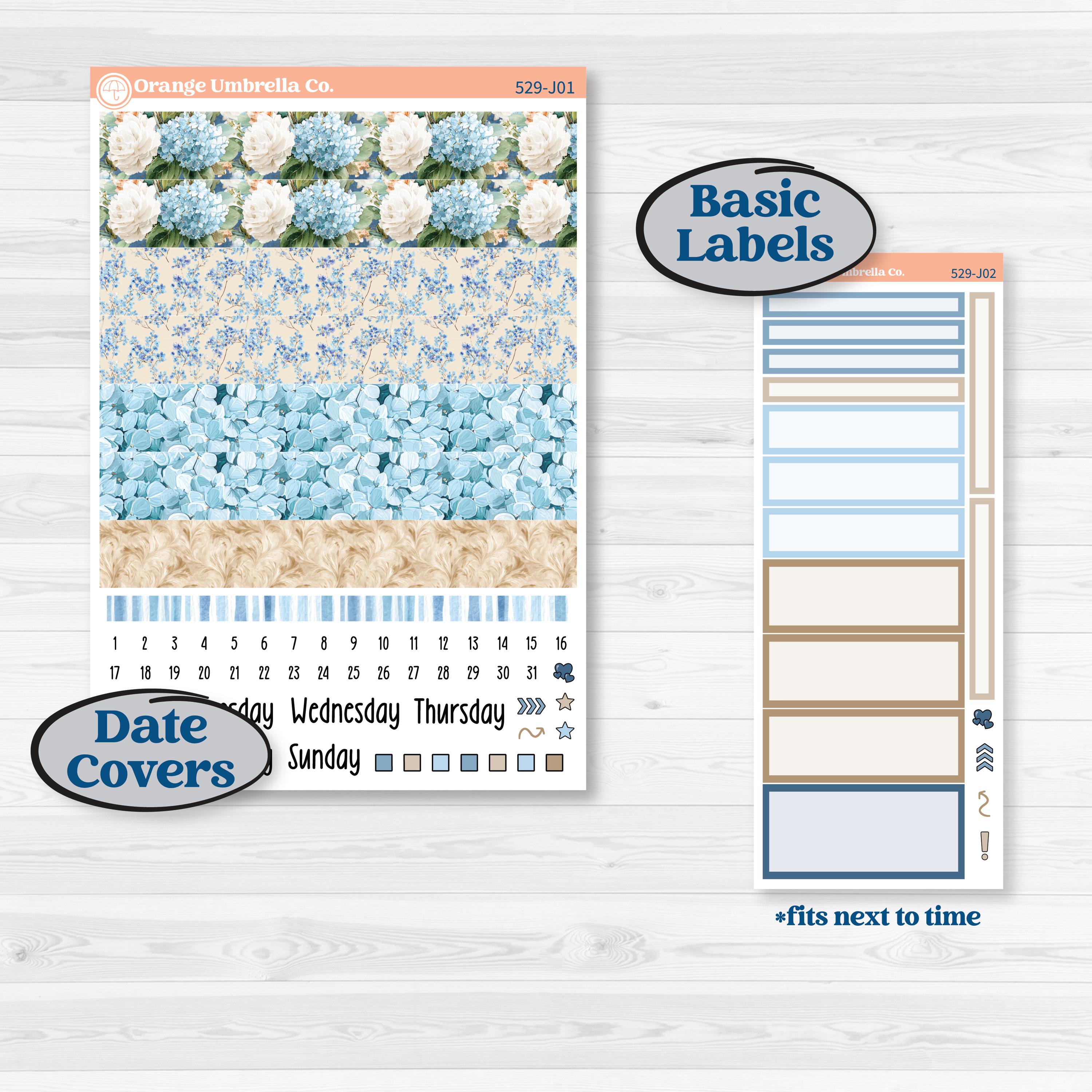 Seaside Floral | A5 Daily Duo Planner Kit Stickers | On The Cape | KIT-529-J