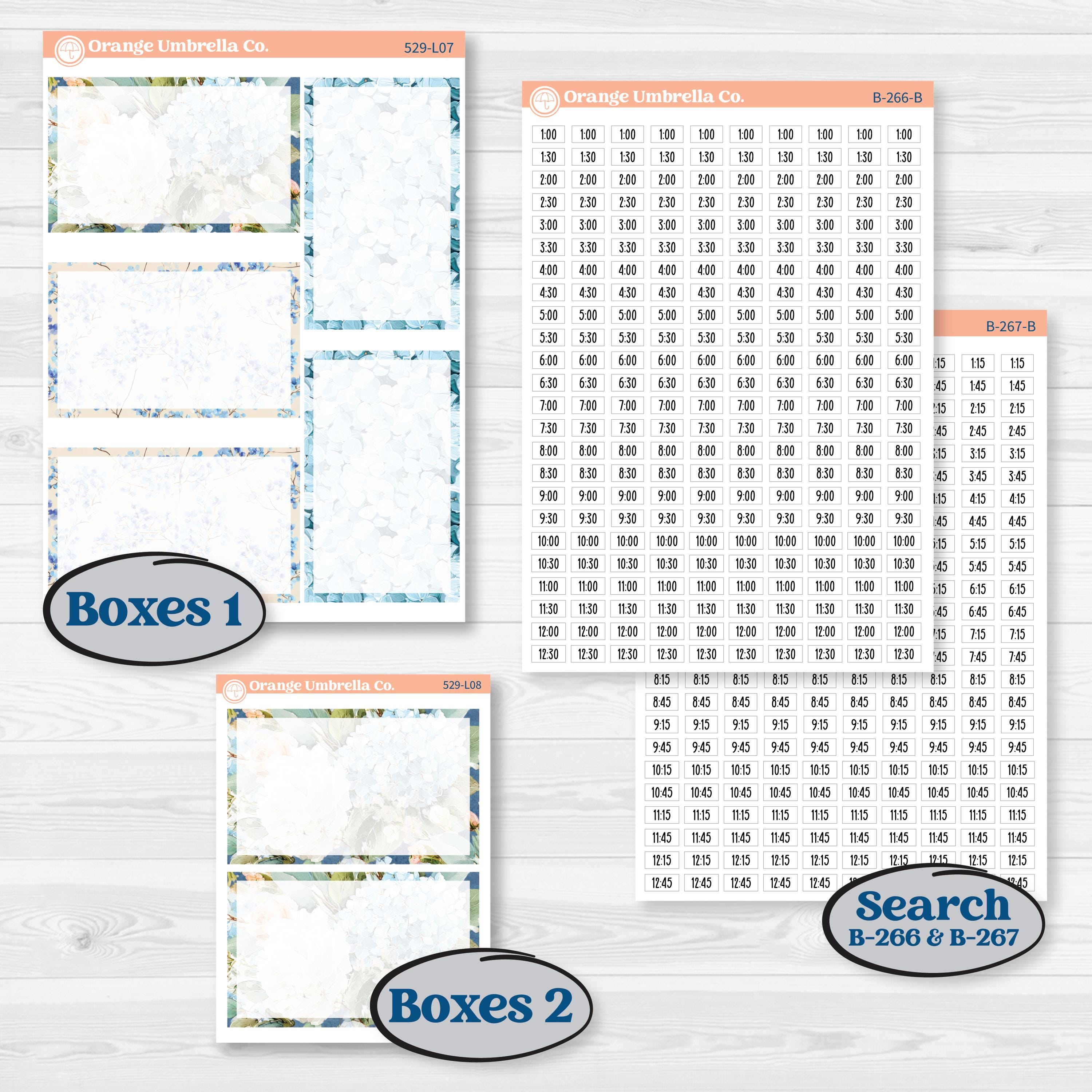 Seaside Floral | 7x9 Plum Daily Planner Kit Stickers | On The Cape | KIT-529-L