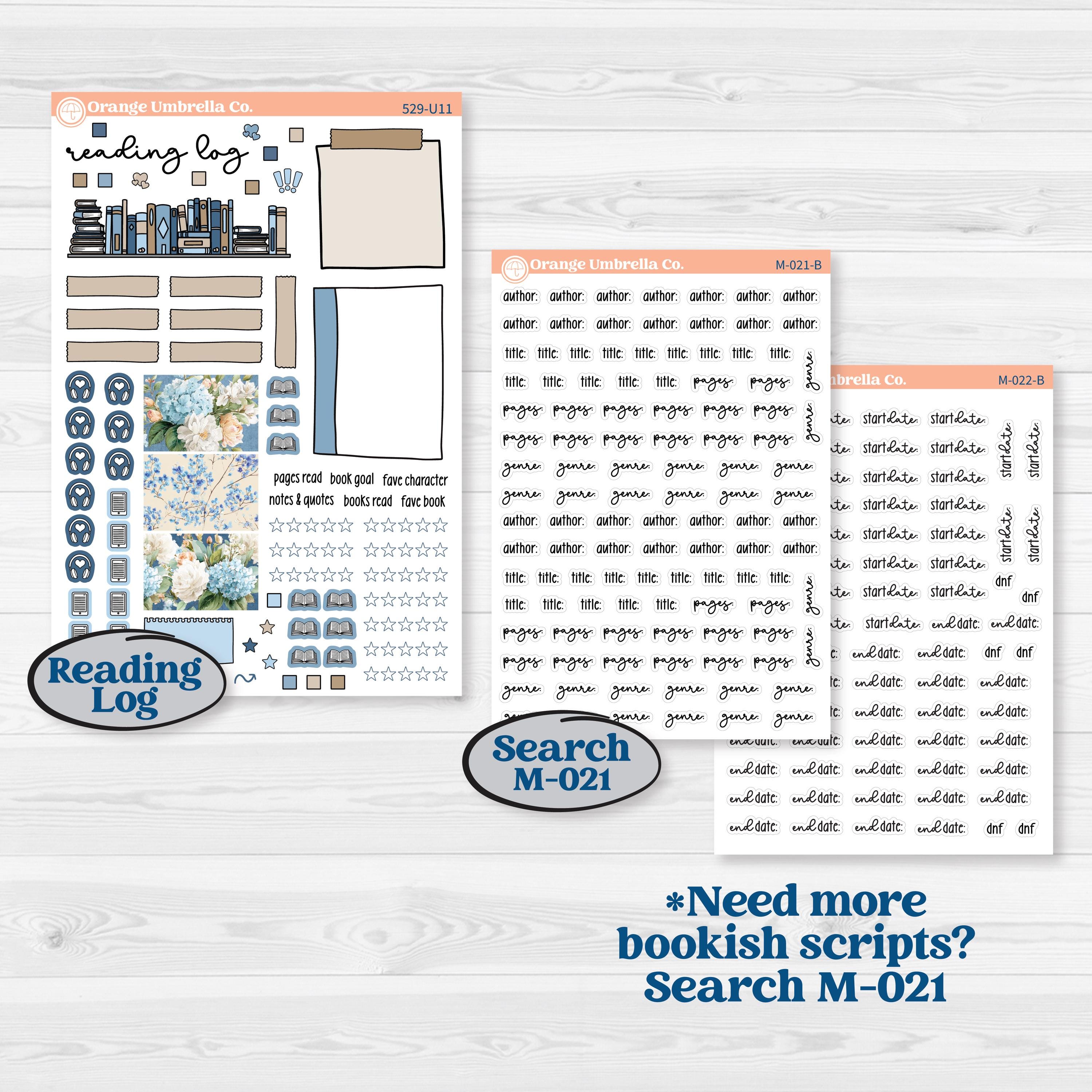 Seaside Floral | A5 or 7x9 Create Your Own Monthly or Dashboard Universal | Monthly & Reading Log Sticker Kit | On The Cape | KIT-529-U