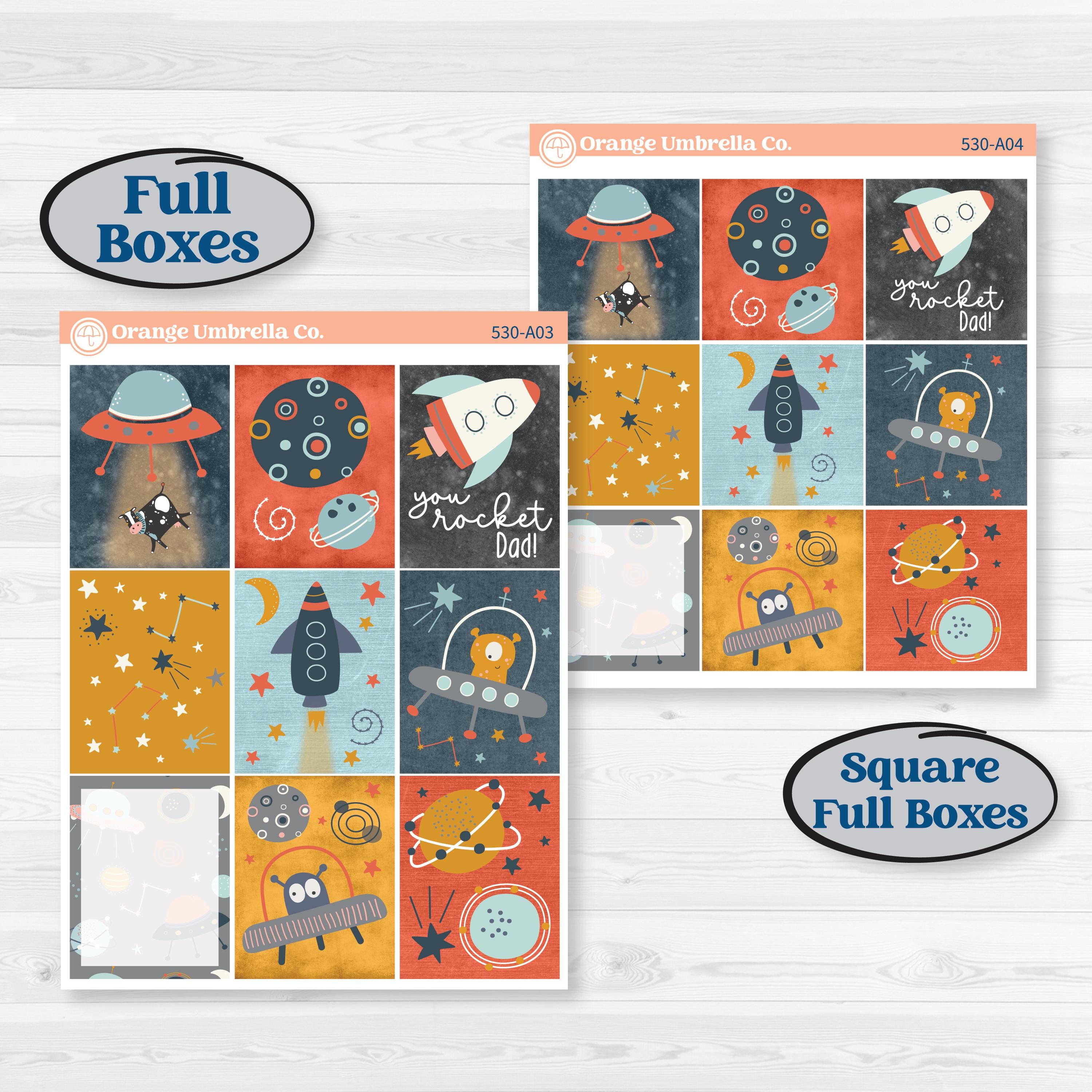 Space Father’s Day | Weekly Sticker Kit for Vertical Planners like Erin Condren | Outta This World | KIT-530-A