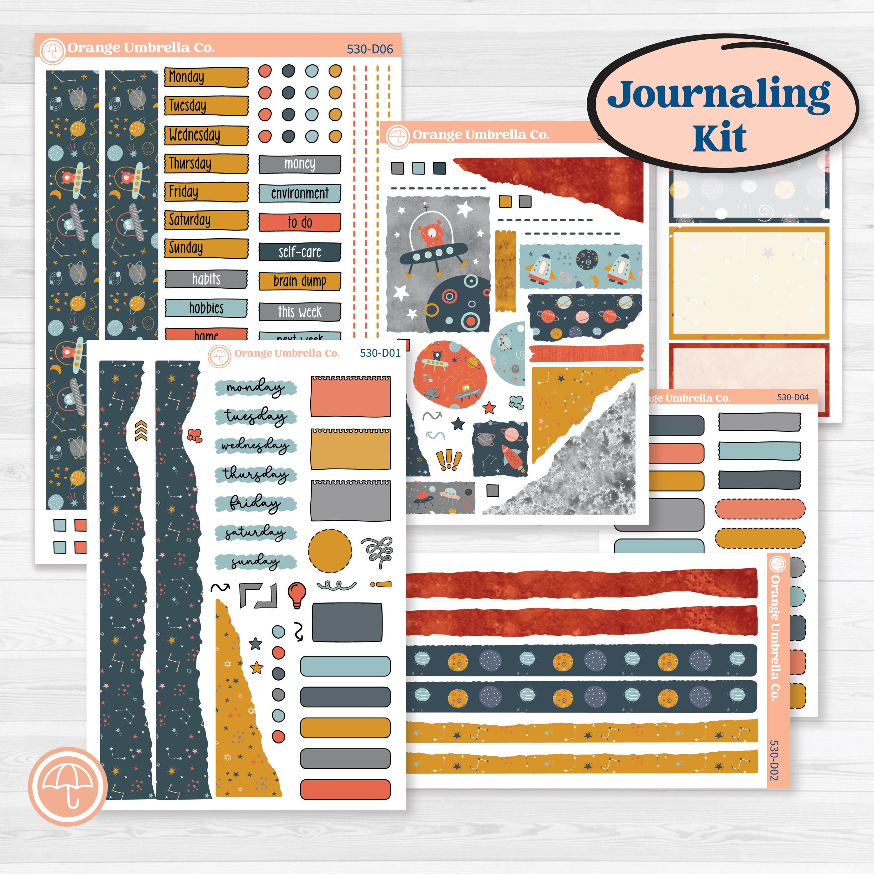 Space Father’s Day | Journaling or Scrapbooking Kit | Creative Junk Journal Planner Stickers | Outta This World | KIT-530-D