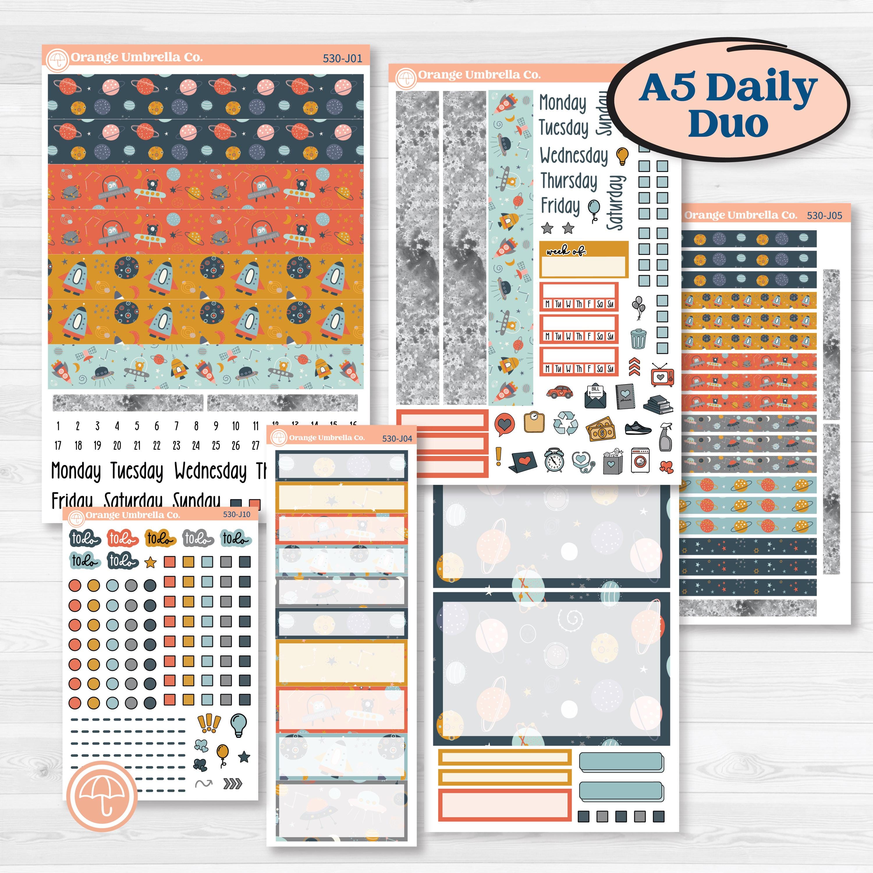 Space Father’s Day | A5 Daily Duo Planner Kit Stickers | Outta This World | KIT-530-J