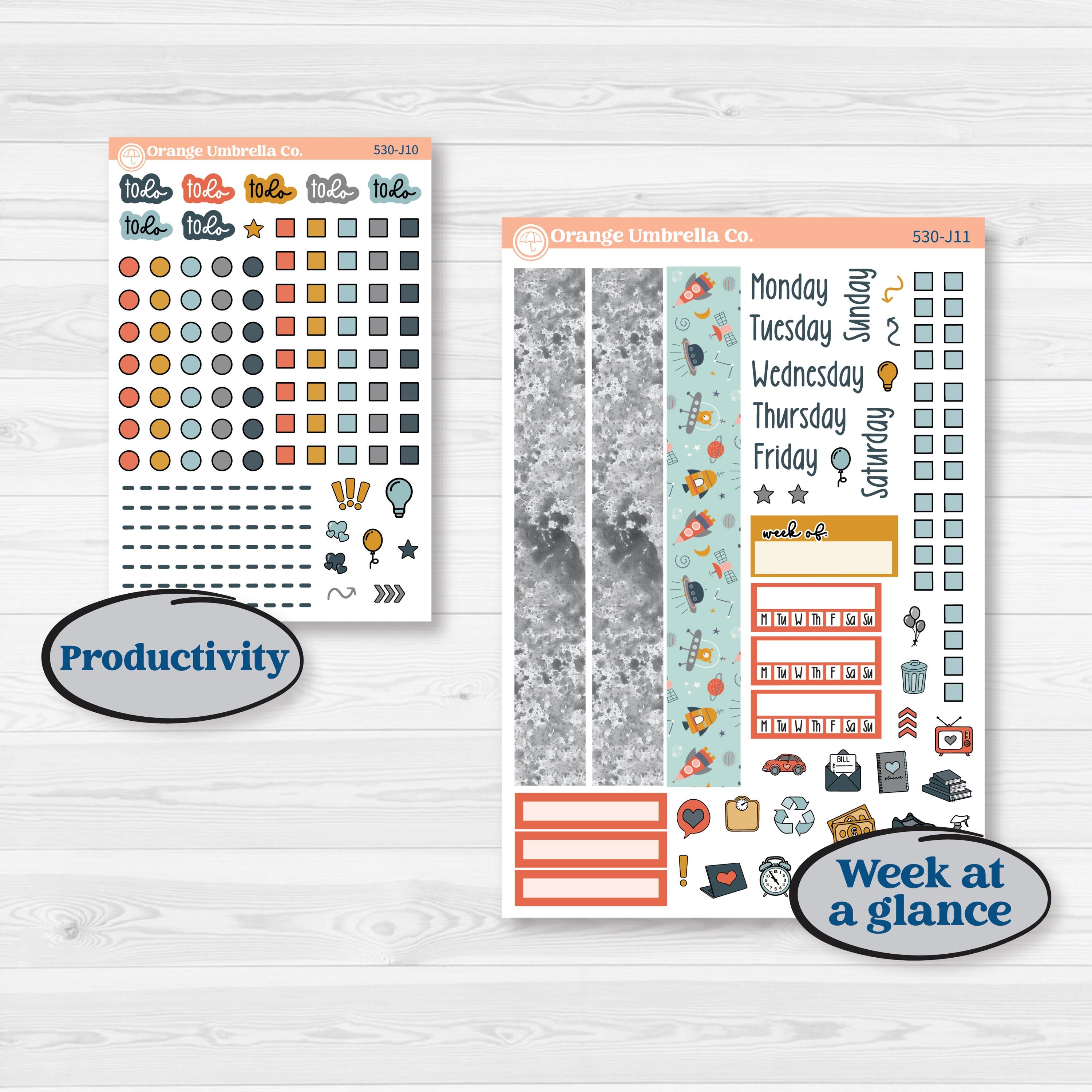 Space Father’s Day | A5 Daily Duo Planner Kit Stickers | Outta This World | KIT-530-J