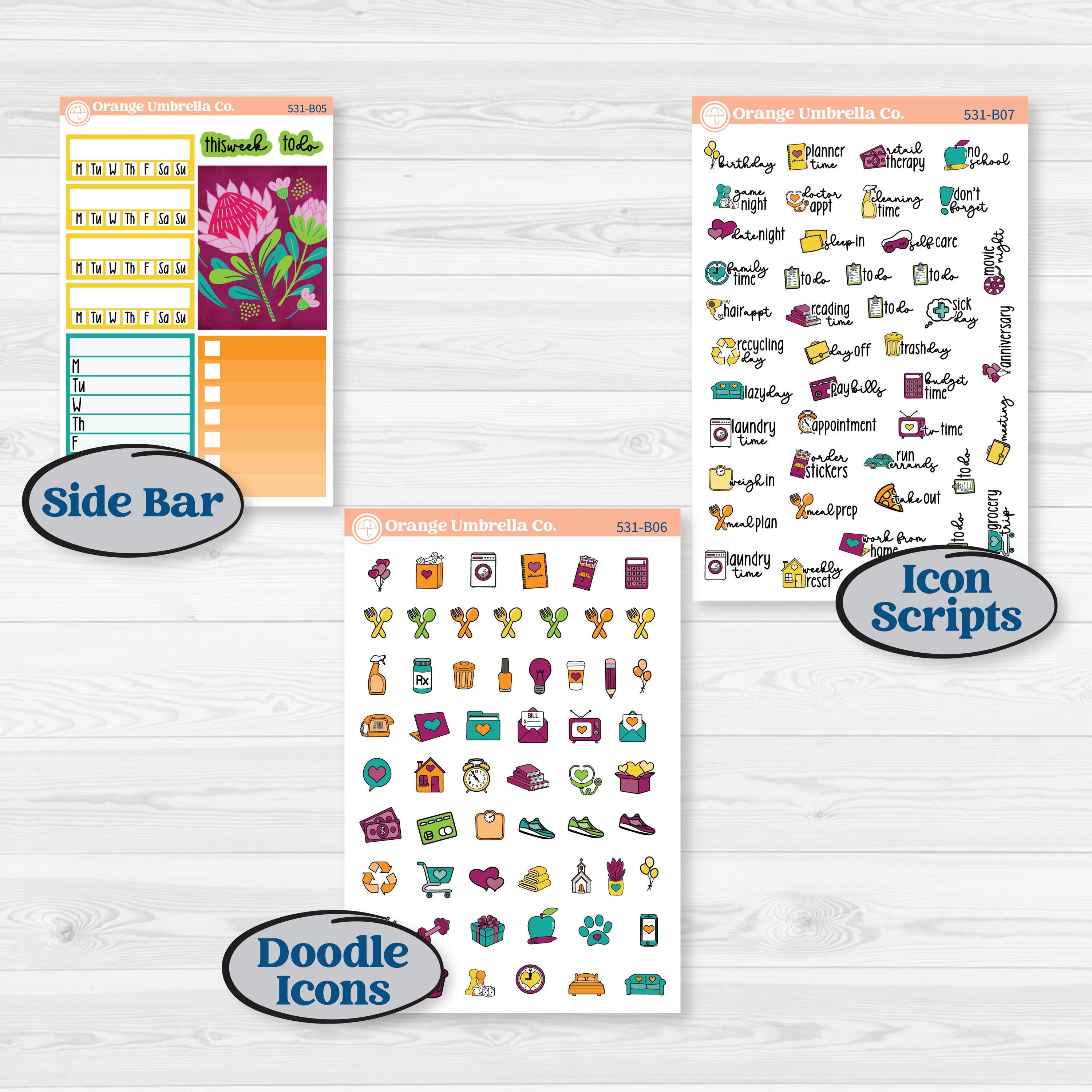 Tropical Island Jungle | Weekly Add-On Planner Kit Stickers | Polynesia | KIT-531-B