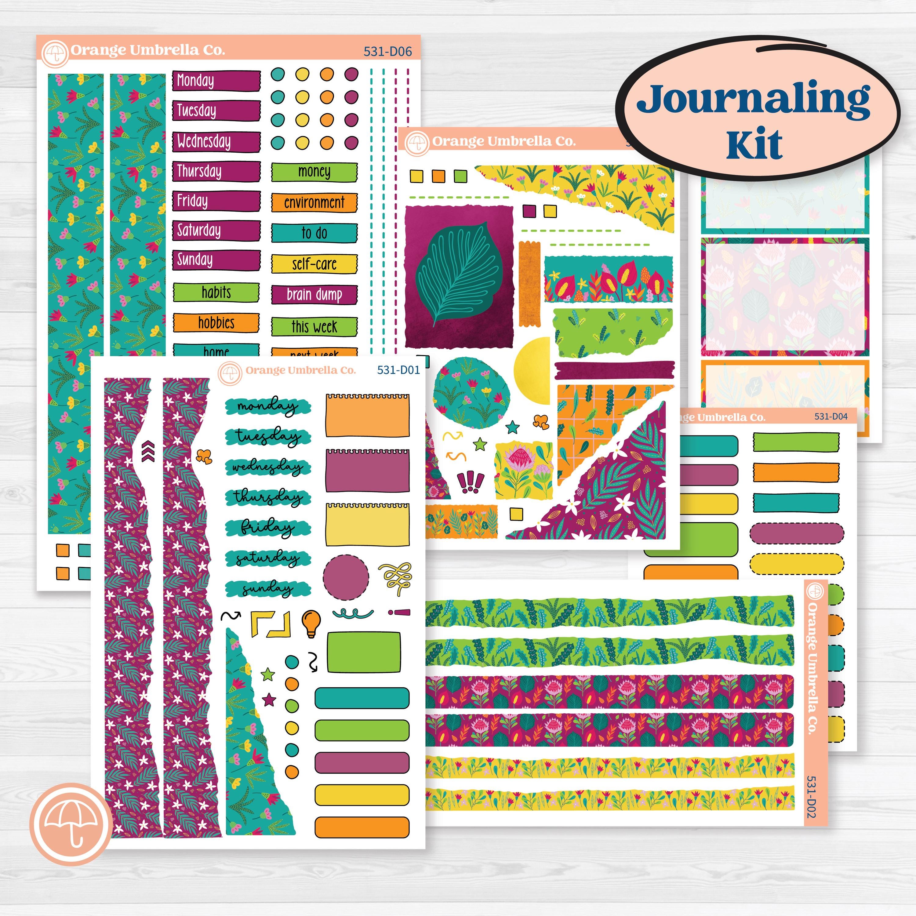 Tropical Island Jungle | Journaling or Scrapbooking Kit | Creative Junk Journal Planner Stickers | Polynesia | KIT-531-D