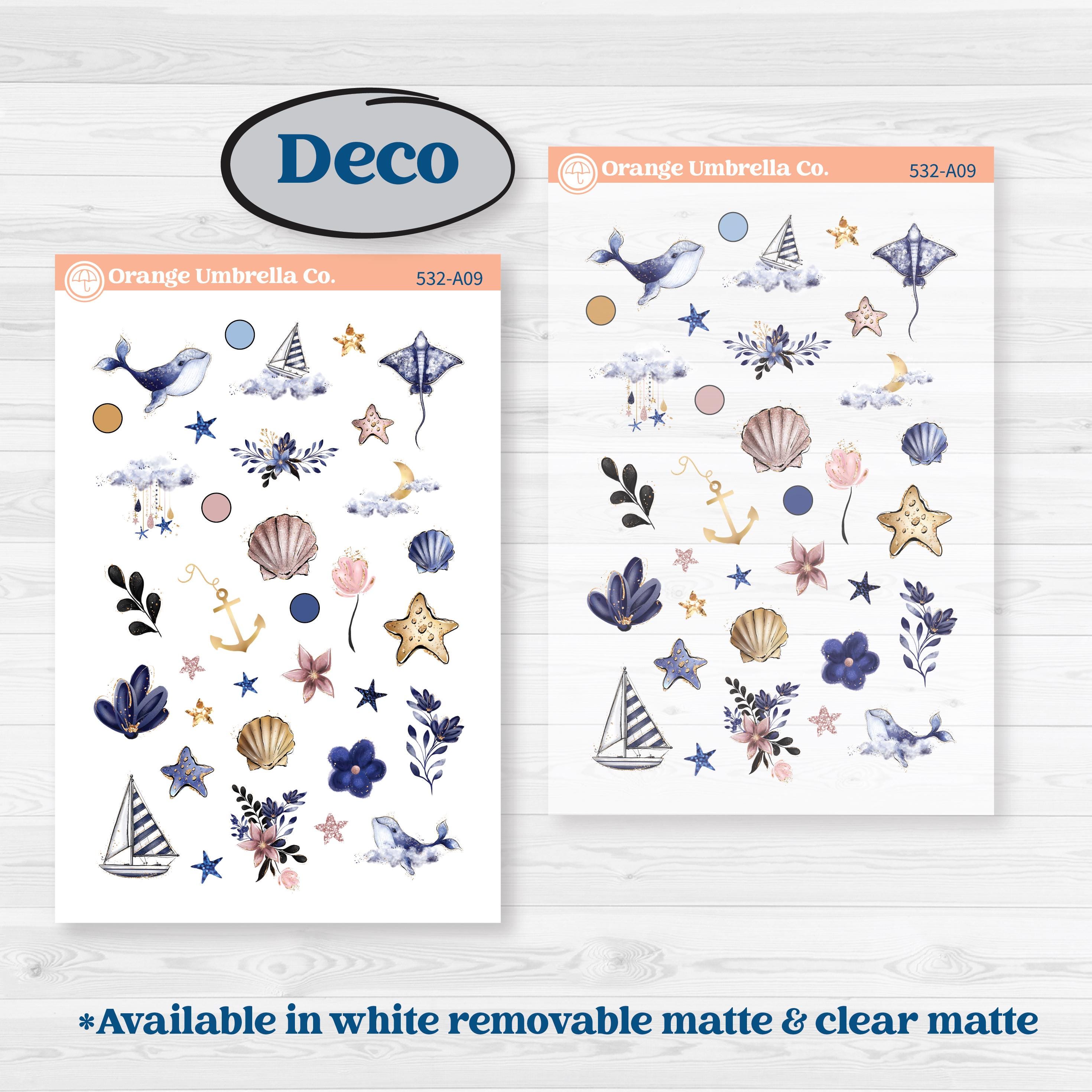 Starry Ocean and Sea Night | Weekly Sticker Kit for Vertical Planners like Erin Condren | Jonah | KIT-532-A
