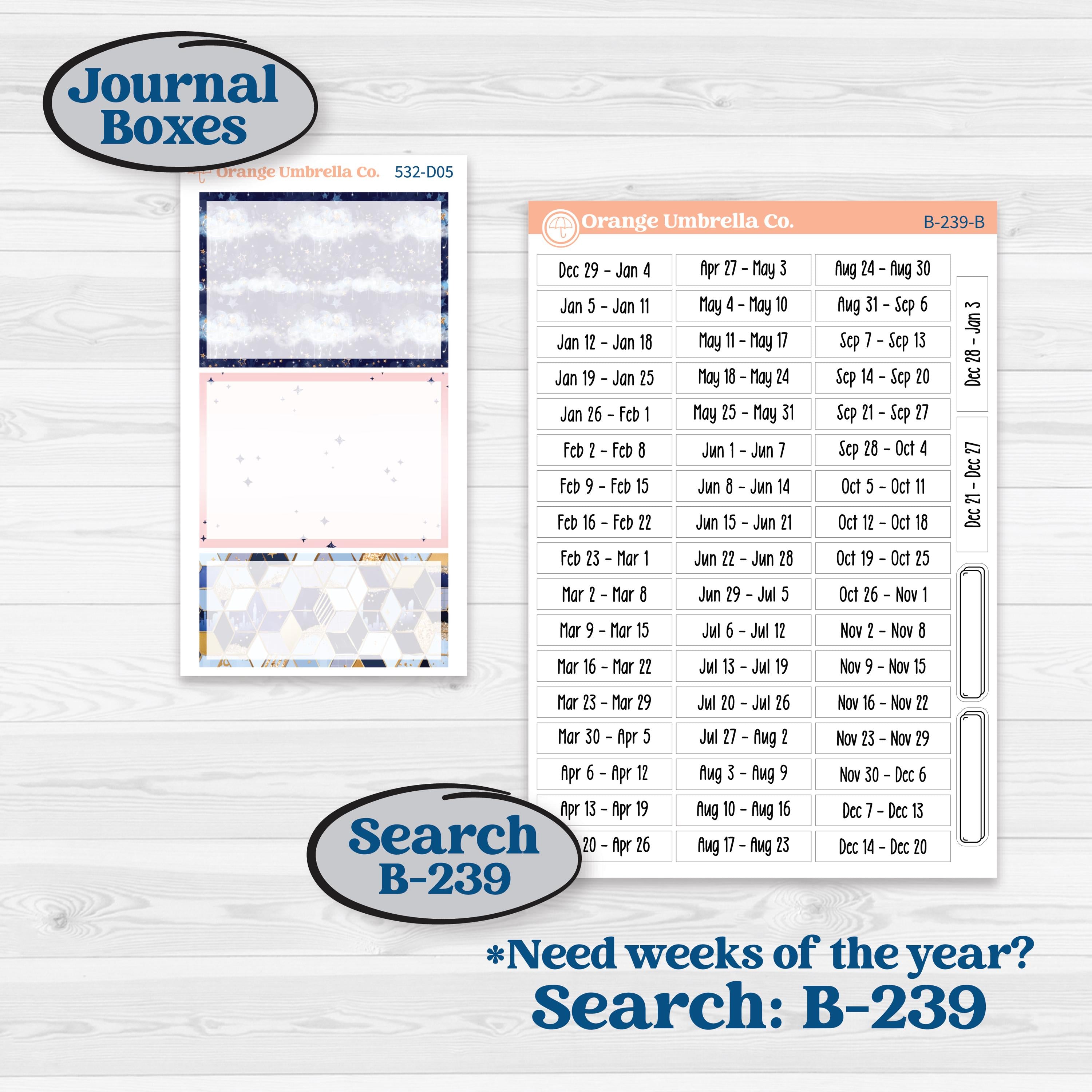 Starry Ocean and Sea Night | Journaling or Scrapbooking Kit | Creative Junk Journal Planner Stickers | Jonah | KIT-532-D