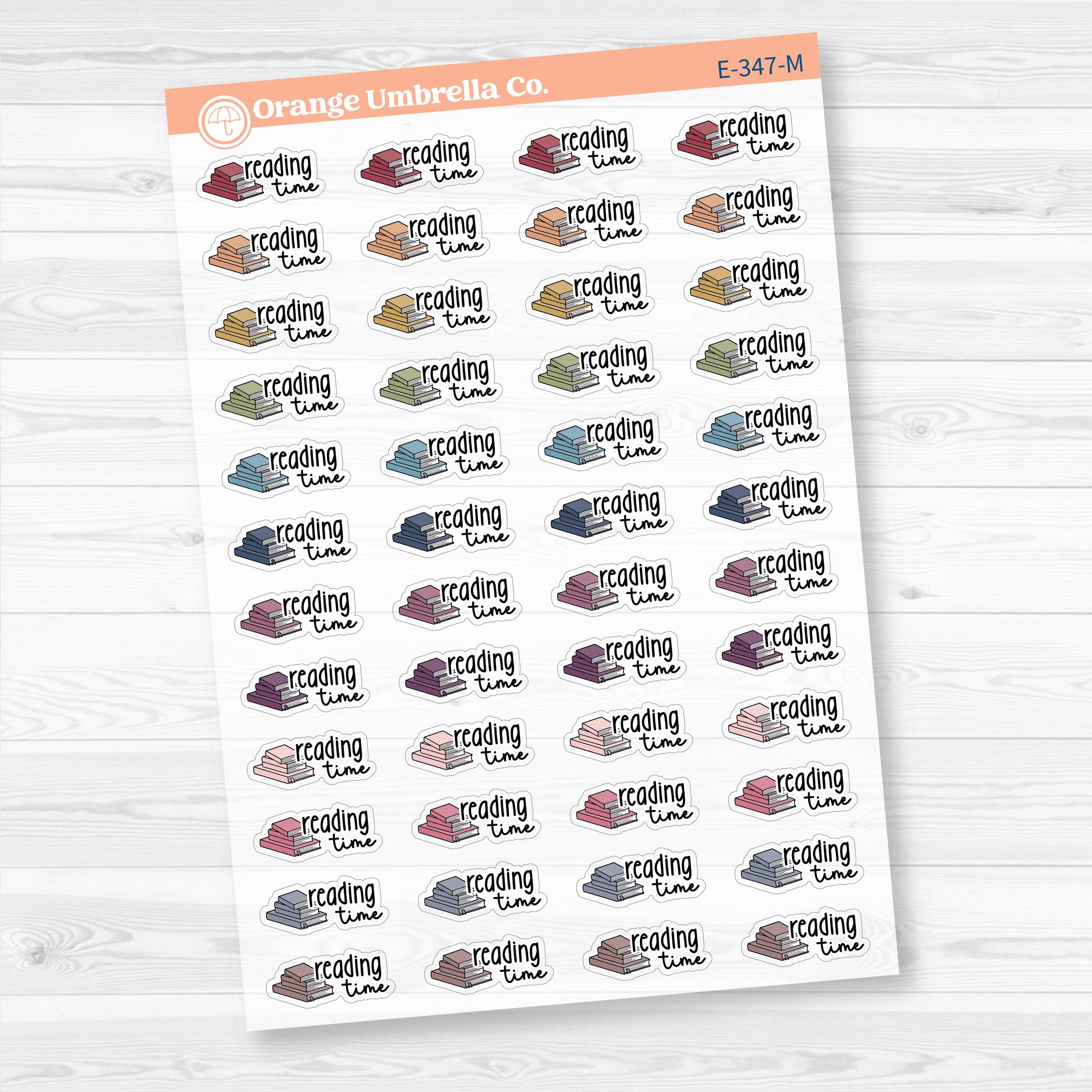 Reading Time Clear Matte Planner Stickers | F18 Event Labels | E-347-CM