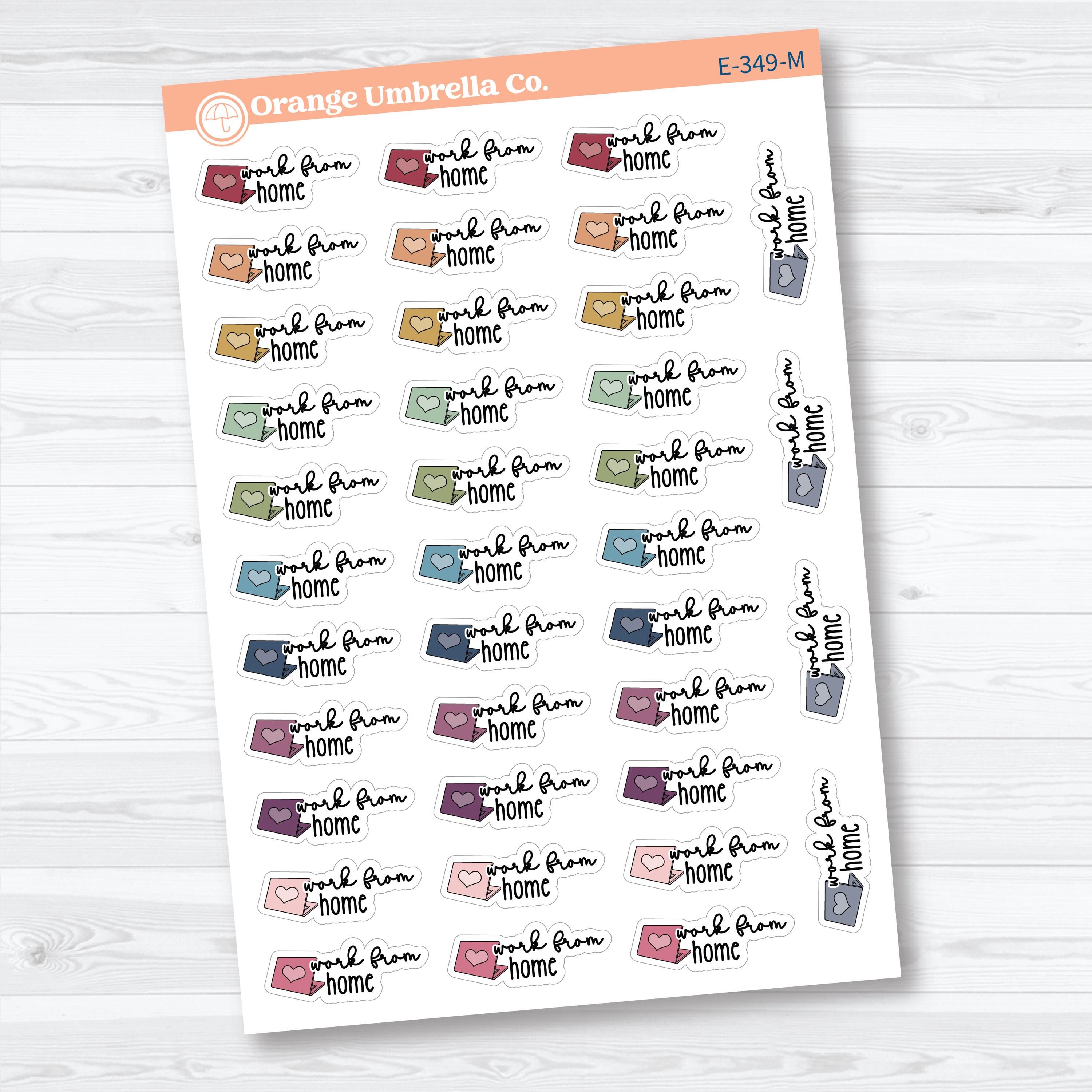 Work From Home Planner Stickers | F18 Event Labels | E-349