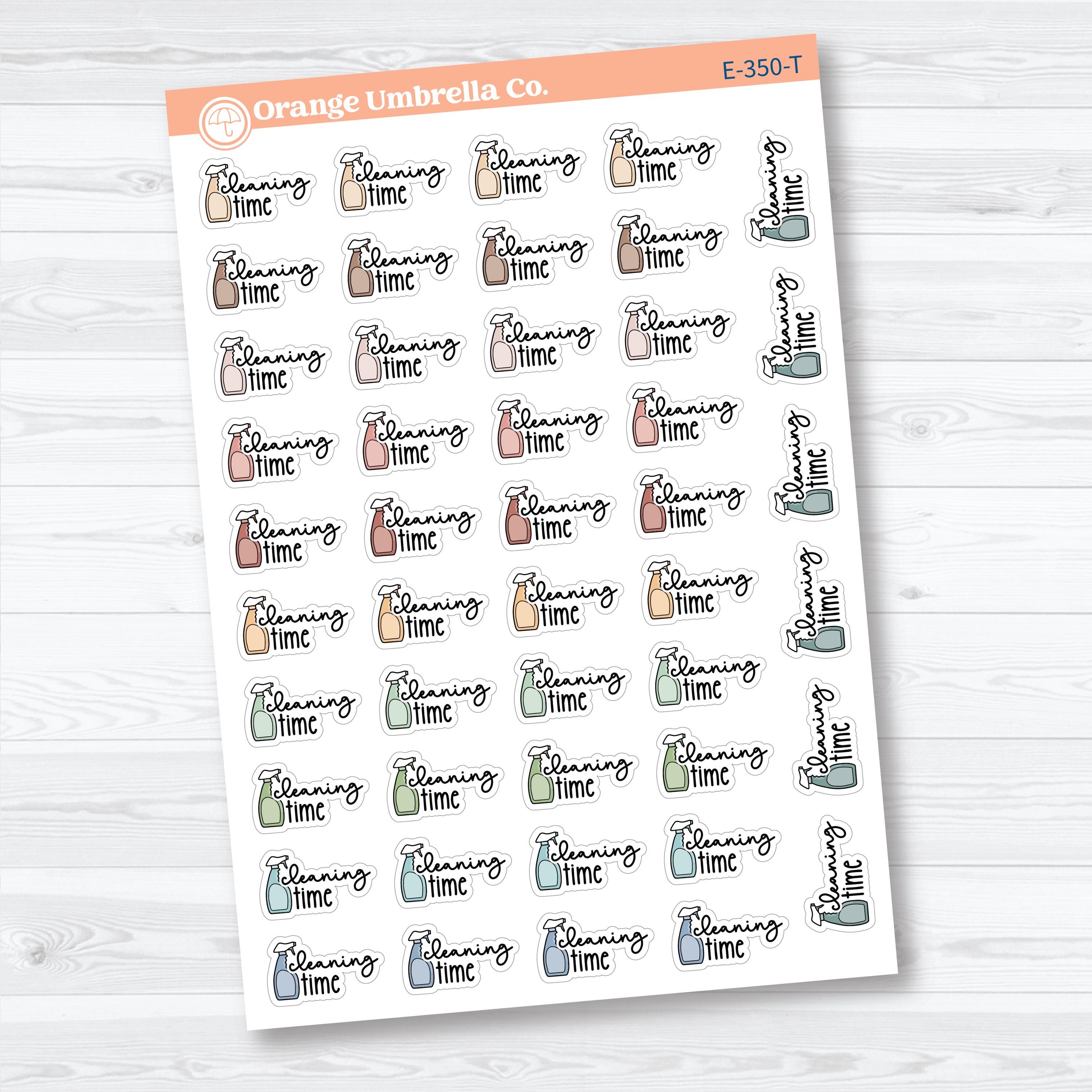 Cleaning Time Planner Stickers | F18 Event Labels | E-350